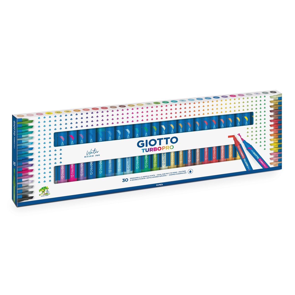 LYRA Faserstift Giotto Doppelfasermaler Turbo Pro 30 Farben mit wasserlöslicher Tinte