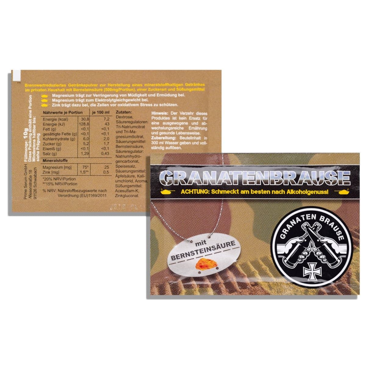 BWuM 3er Pack Granatenbrause mit Bernsteinsäure und Mineralstoffen Pulver, 30 g