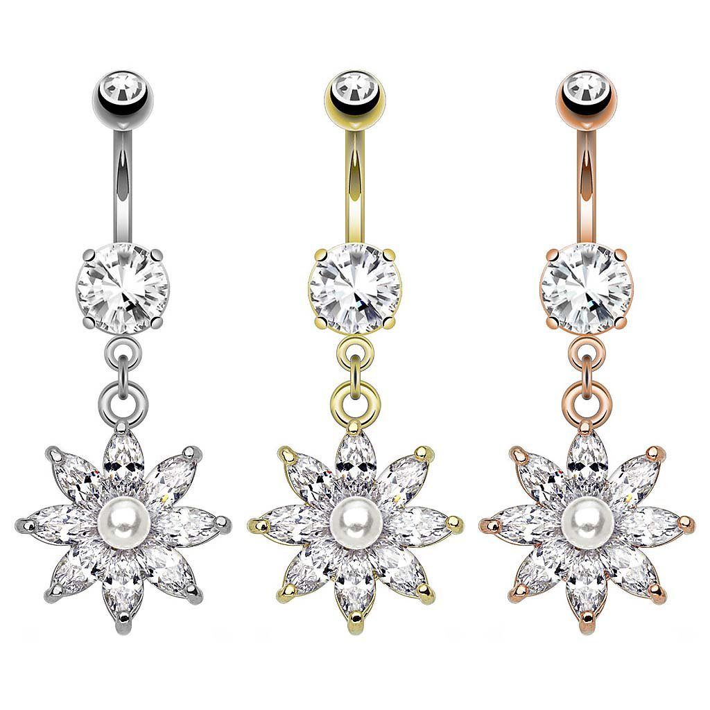 Taffstyle Bauchnabelpiercing Piercing Chirurgenstahl Kristall Perle günstig online kaufen
