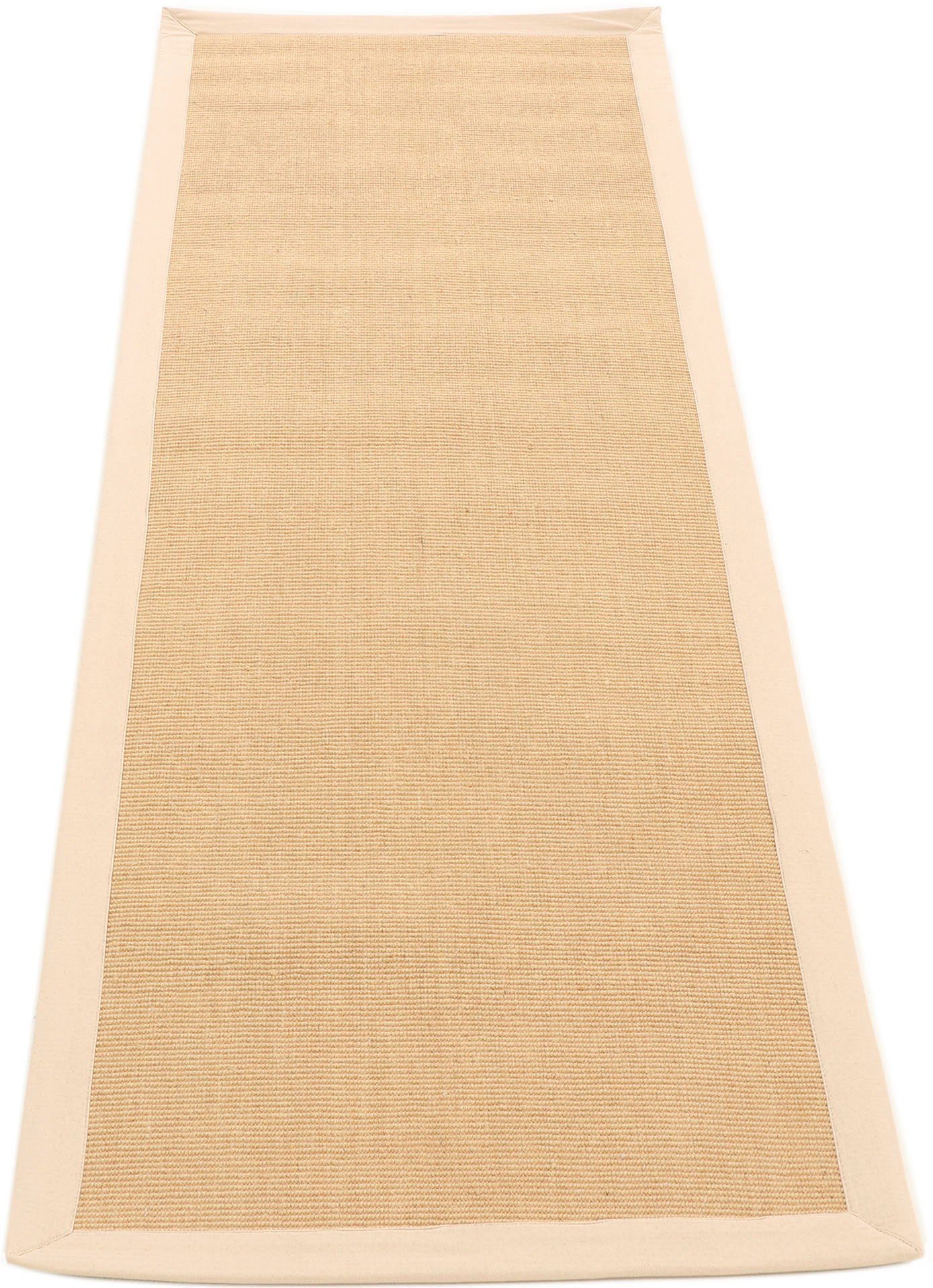 carpetfine, farbiger mit Bordüre, 5 Läufer beige rechteckig, mm, Höhe: Rutsch Anti Sisal, Rückseite