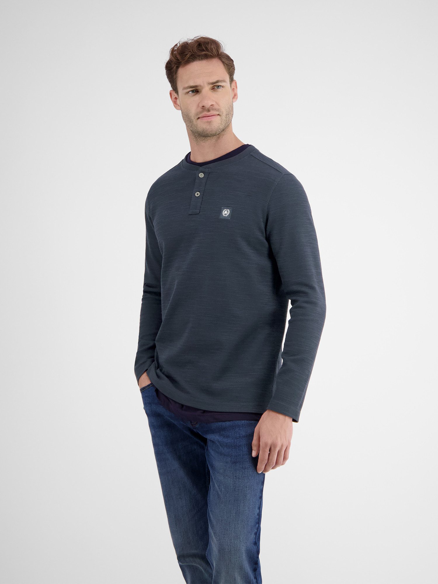 LERROS Henleyshirt Serafinoshirt für Herren