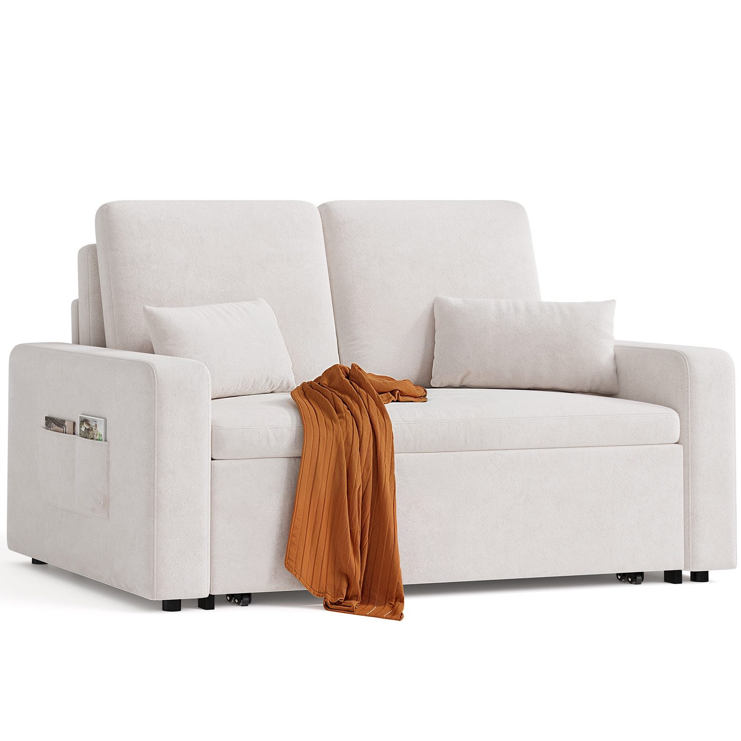 Bealife 2-Sitzer Schlafsofa 2-Sitzer Ausziehbar, Modernes Veloursstoff Sofa günstig online kaufen