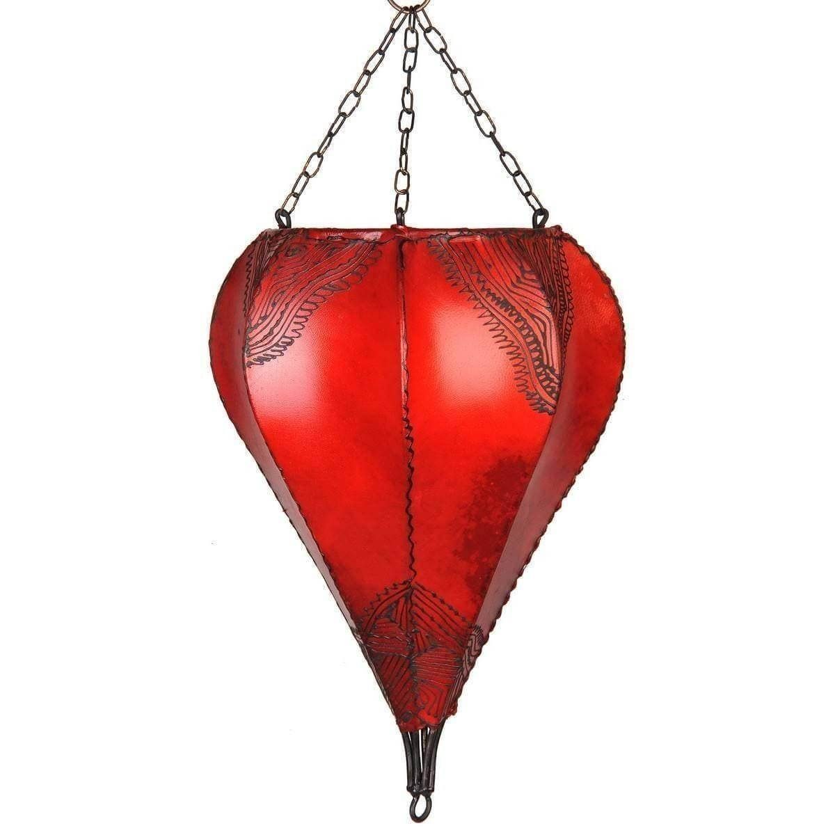 SIMANDRA Лампыschirm Hängelampe marokkanische Lederlampe Tropfen Orient 40 cm