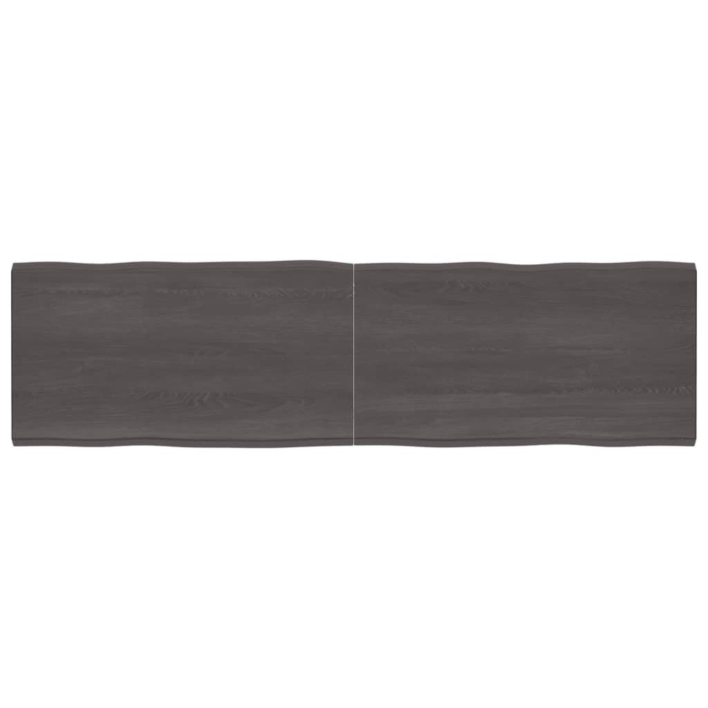 furnicato Tischplatte 220x60x(2-6) cm Massivholz Behandelt Baumkante (1 St)