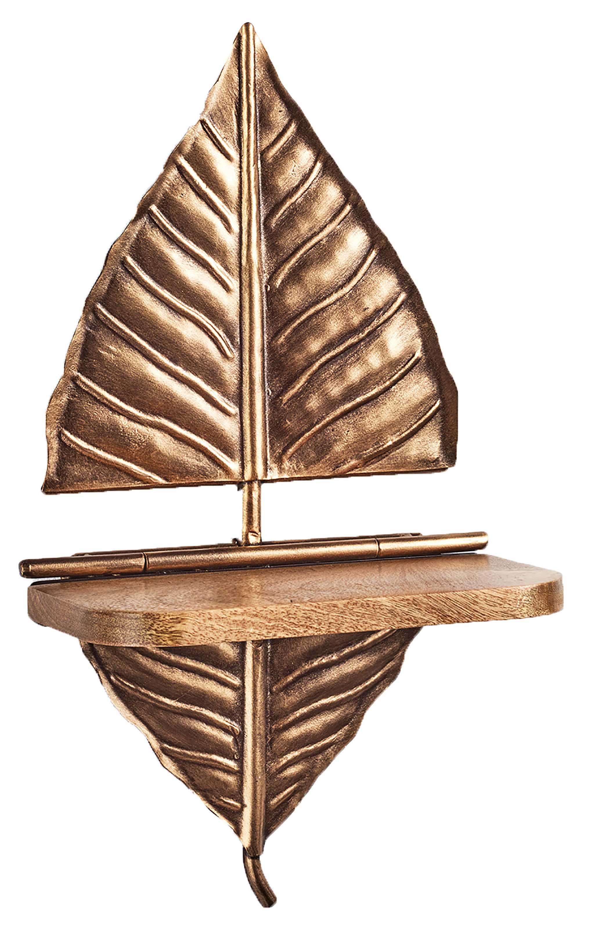 Kobolo Regal Wandregal Hängeregal Blatt ELENA mit Ablage, Stück 1-tlg., 26L günstig online kaufen