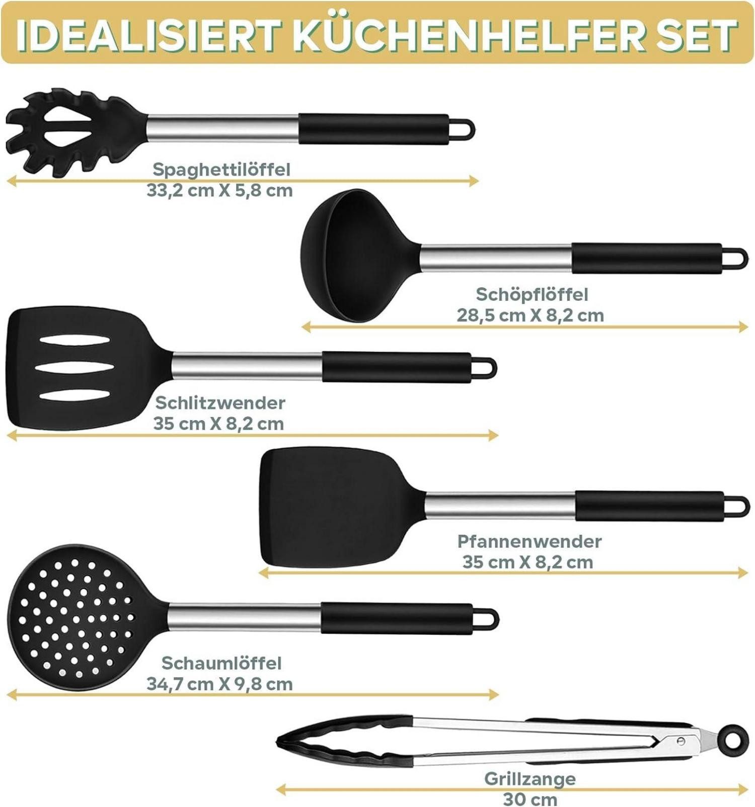 LuxusKollektion Kochbesteckhalter Küchenhelfer Set 6tlg Silikon günstig online kaufen