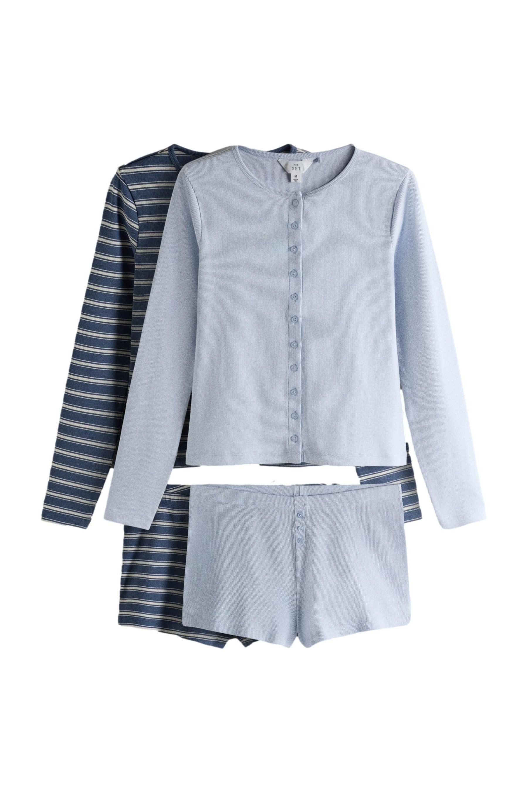 The Set Pyjama The Set Schlafanzug, Langarmtop & Shorts, 2er-Pack (4 tlg)