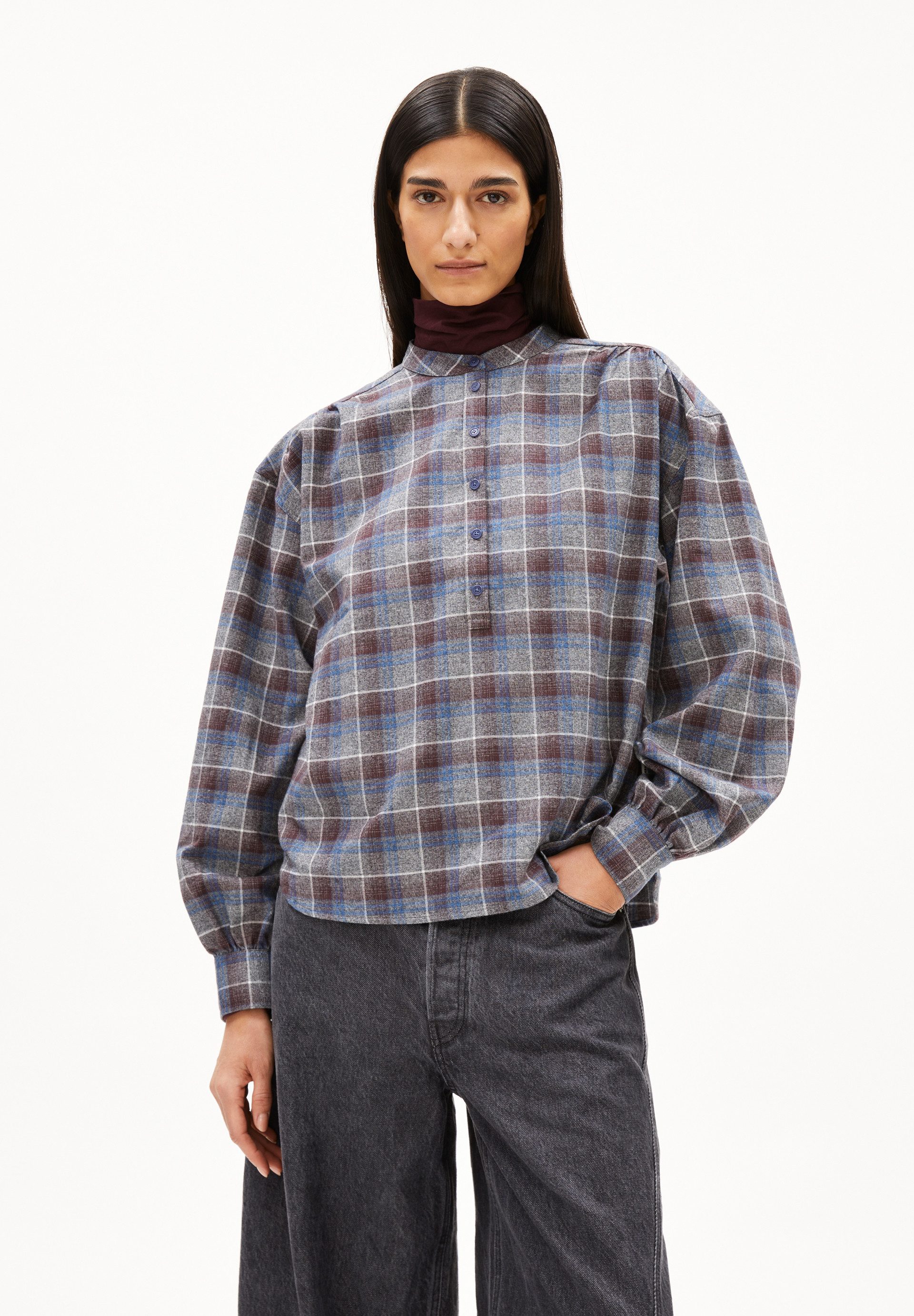 Armedangels Langarmbluse EFINARAA CHECK Bluse aus Bio-Baumwolle Loose Fit L günstig online kaufen