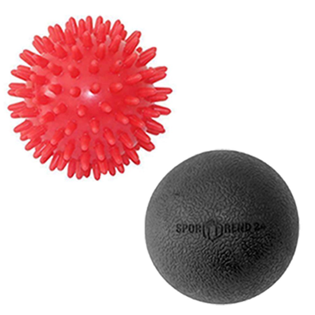 Sporttrend 24 Massageball ø 7cm Massageball Igelball + ø 6,5cm Lacrosse Faszienball, Bindegewebe