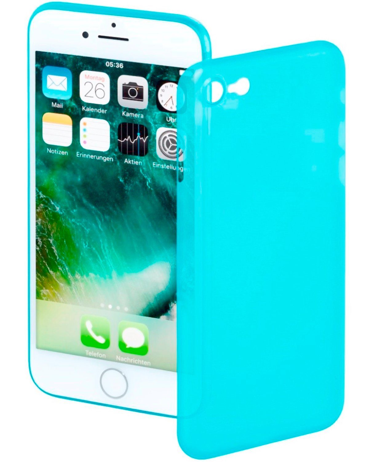 Hama Handyhülle Cover Ultra Slim Blau Schale Case Schutz-Hülle, passend für Apple  iPhone 7 8 SE 2020, Anti-Kratz