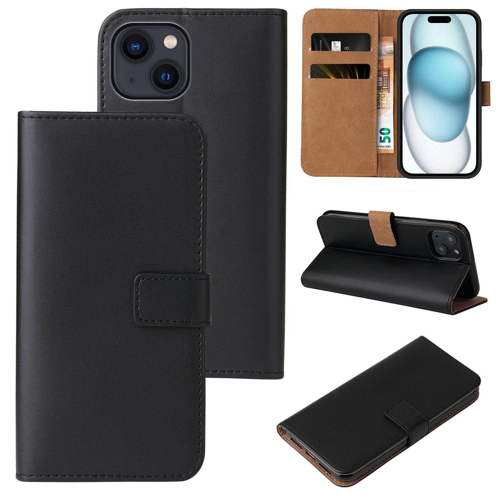 Tec-Expert Handyhülle Klapp Hülle für Apple iPhone 15 Plus 6.7 Zoll, 6.7, Flip Case für Apple iPhone 15 Plus