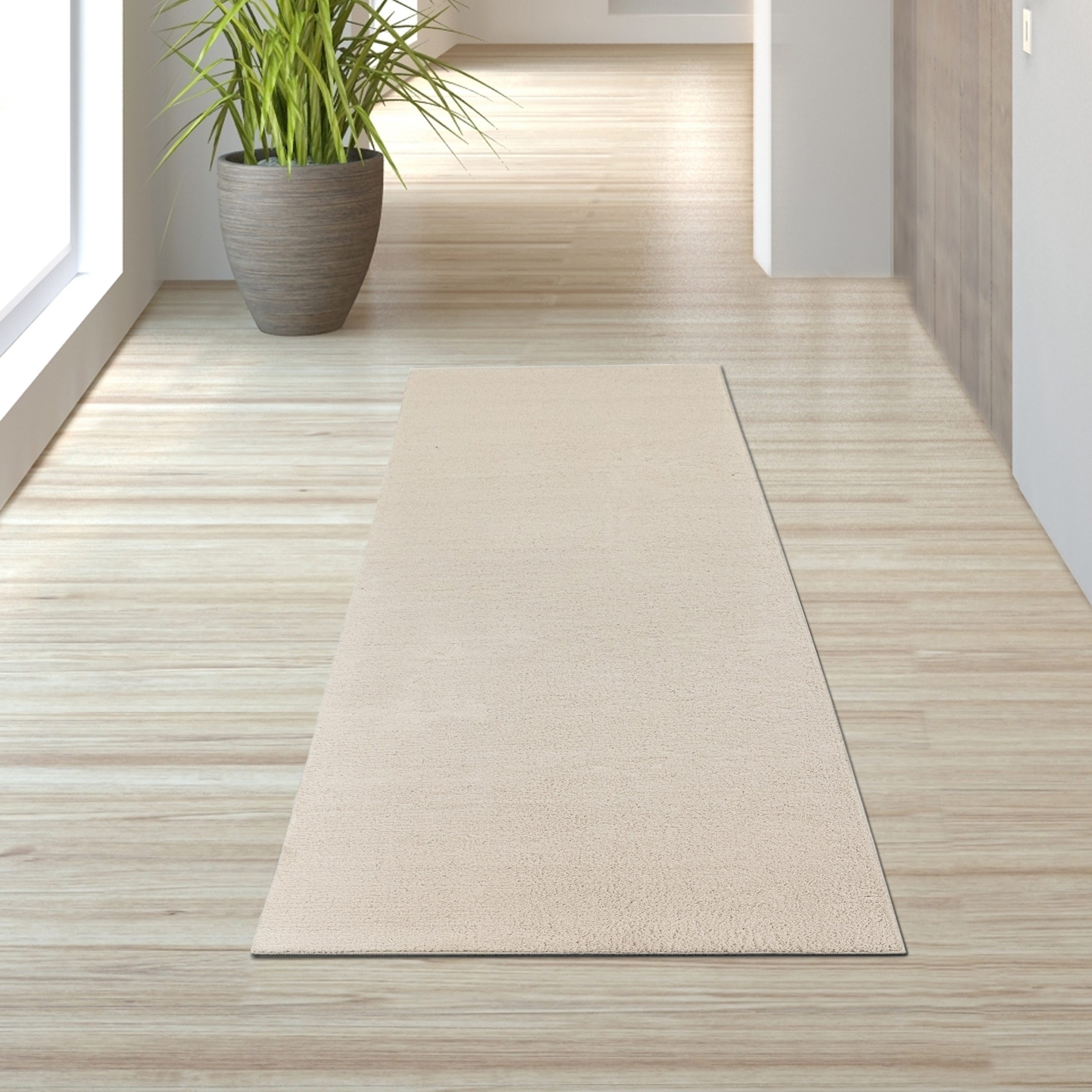 TeppichHome24 Teppich Weicher Creme Teppich pflegeleicht und waschbar, rechteckig