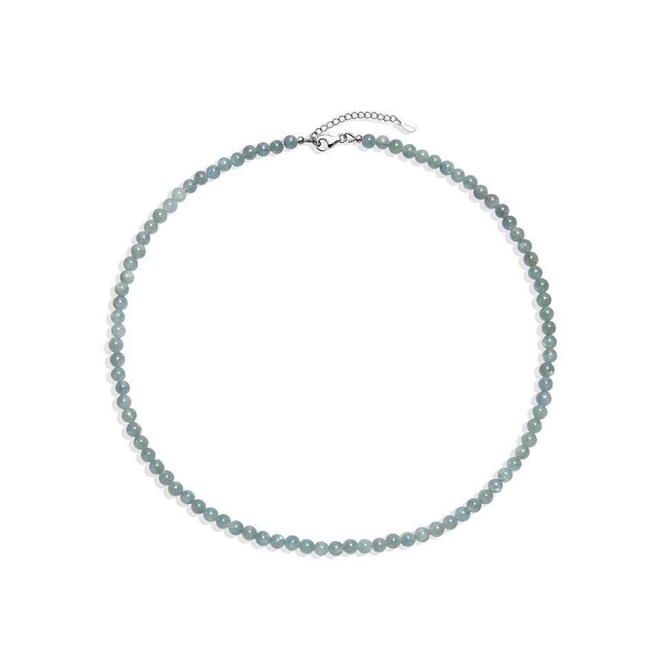 Silberkette Nepal Grüner Kyanit Silber Halskette, 91,5 ct