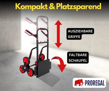 PROREGAL® Treppensackkarre TAURUS Traglast 250kg Stahlrahmen ergonomische Griffe Gummiräder