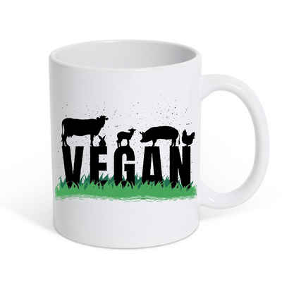 Youth Designz Tasse Vegan Kaffeetasse Geschenk, Keramik, mit trendigem Print