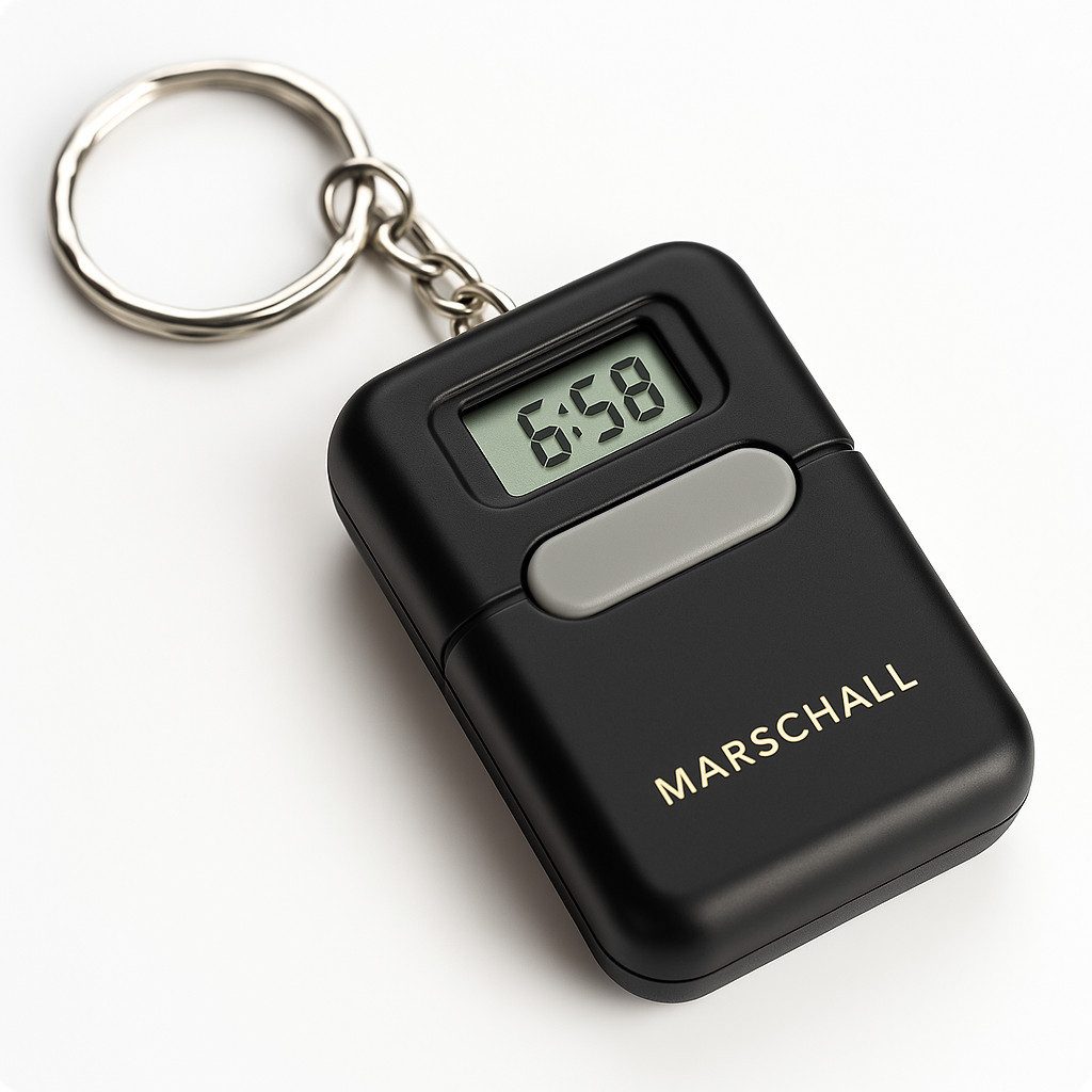 Marschall Versand Schlüsselanhänger mit sprechender Uhr Digitaler Schlüsselanhänger