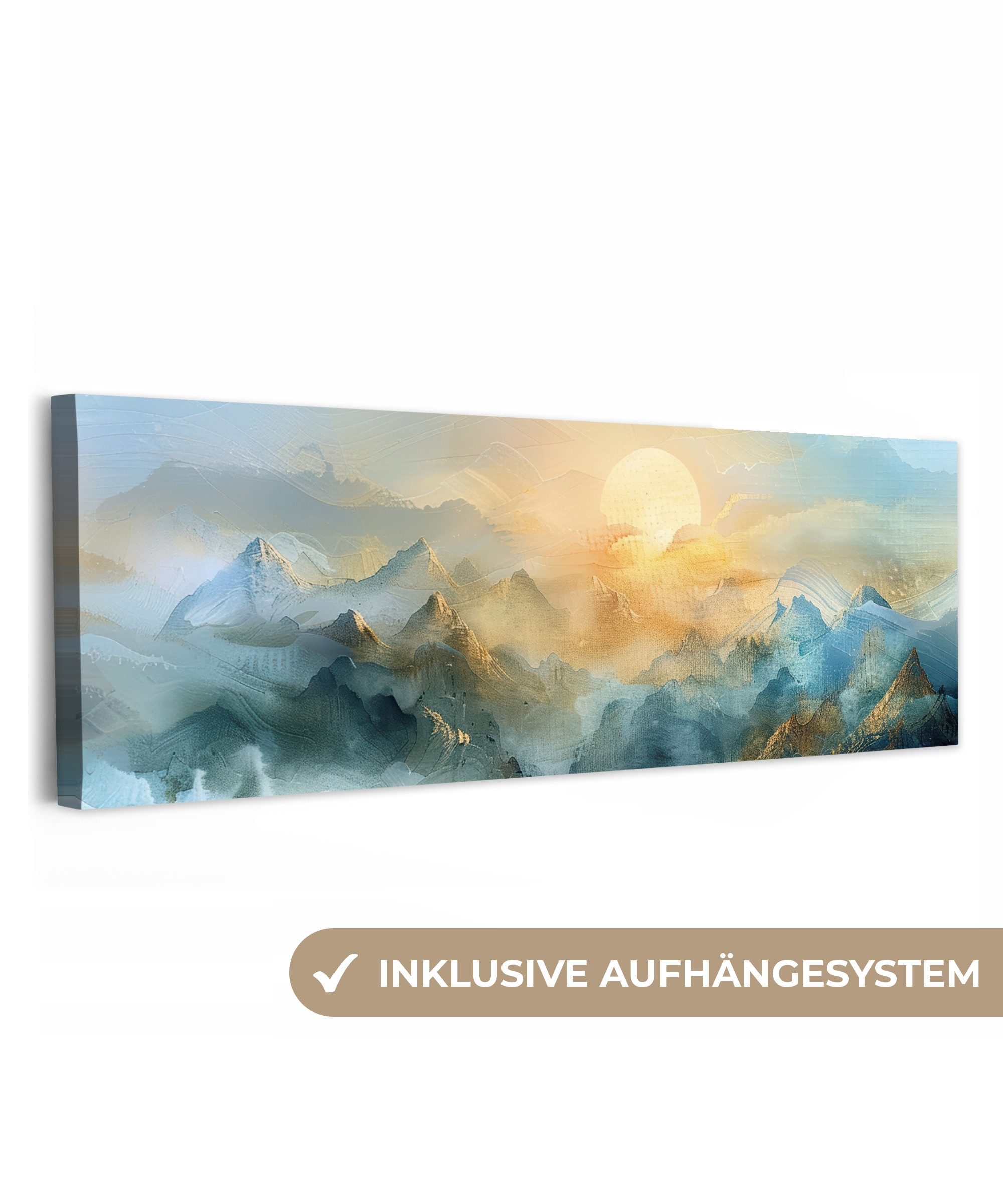 OneMillionCanvasses® Leinwandbild Panorama Abstrakt - Landschaft - Berge - günstig online kaufen