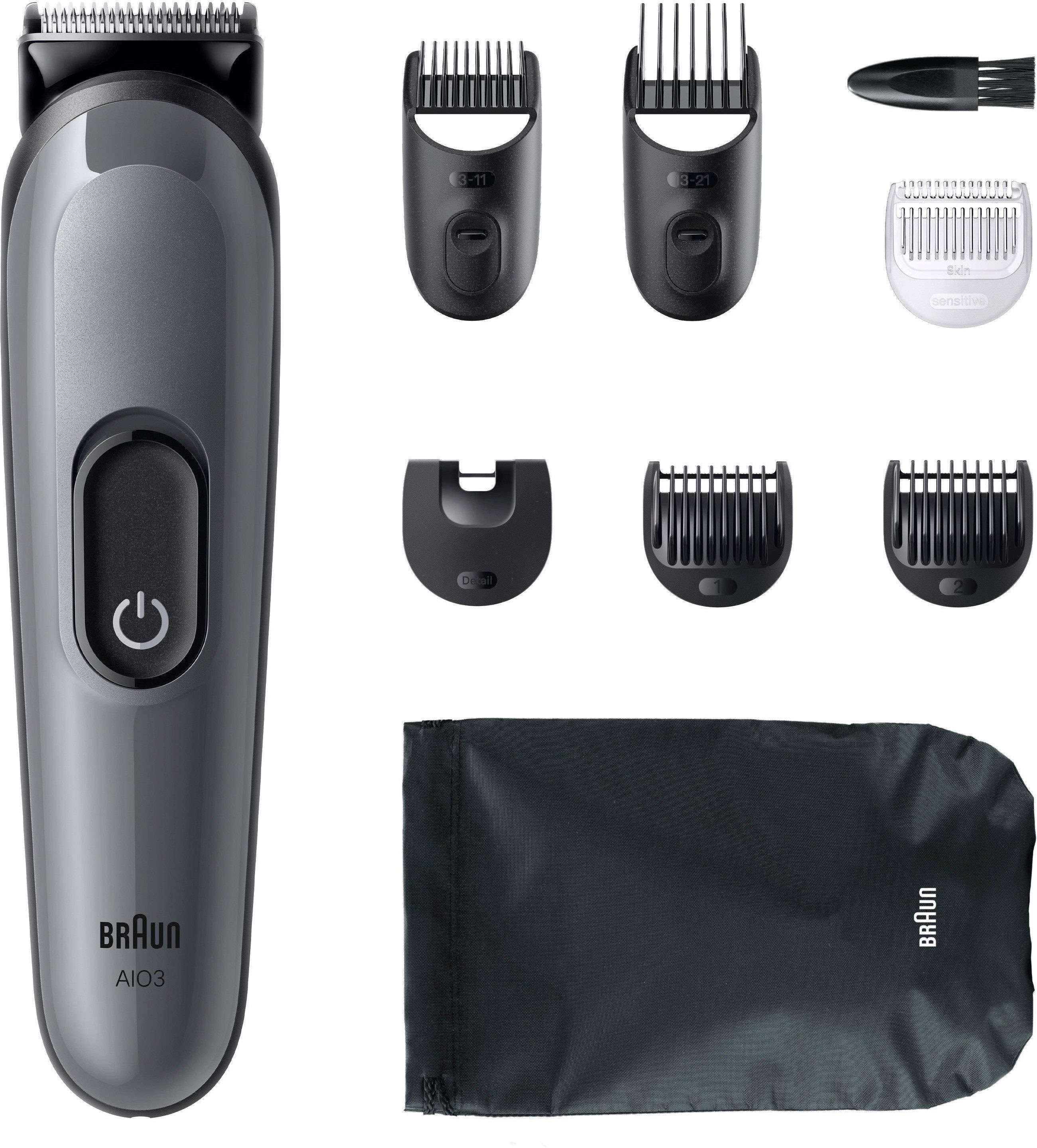 Braun Haarschneider All-in-One Series 3, 8in1 Pflegeset, ultrascharfe Klinge, 14 Längeneinstellungen, 50 Min Akkulaufzeit – Bild 2 von 5