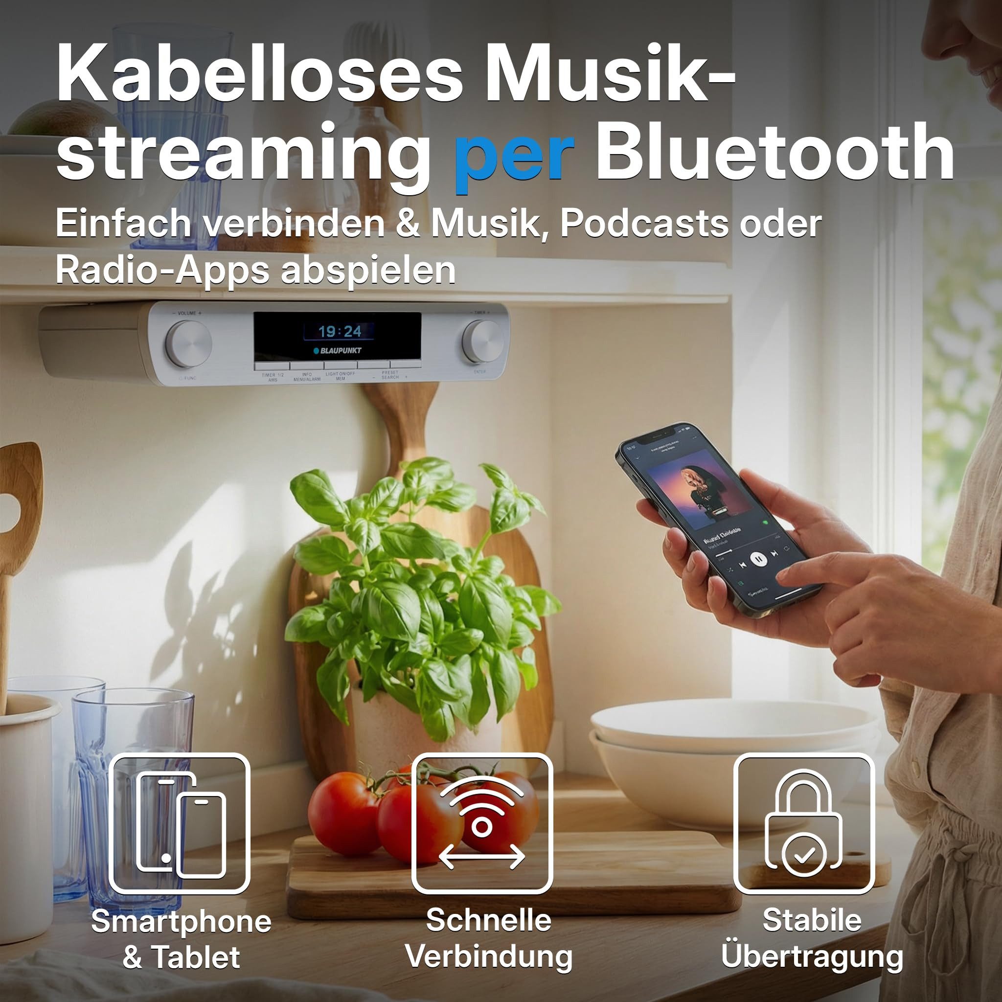 Blaupunkt KRD 30 Küchen-Radio (Bluetooth & DAB+ Küchenradio mit Timer und Wecker) – Bild 4 von 5