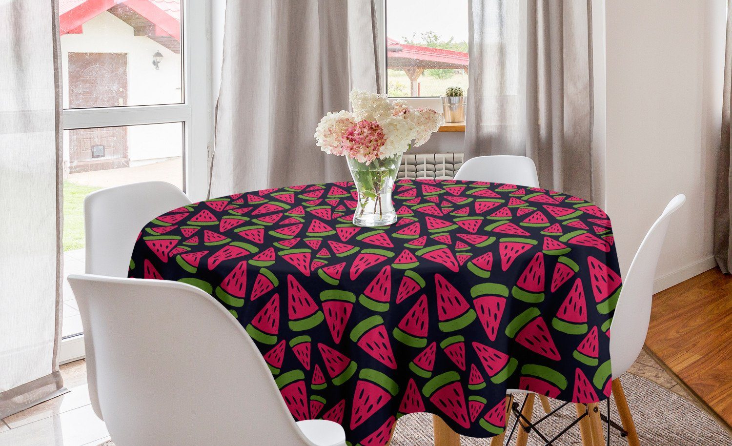 Abakuhaus Tischdecke Kreis Tischdecke für Melone Dekoration, Abdeckung Esszimmer Küche Creative-Frucht-Scheiben