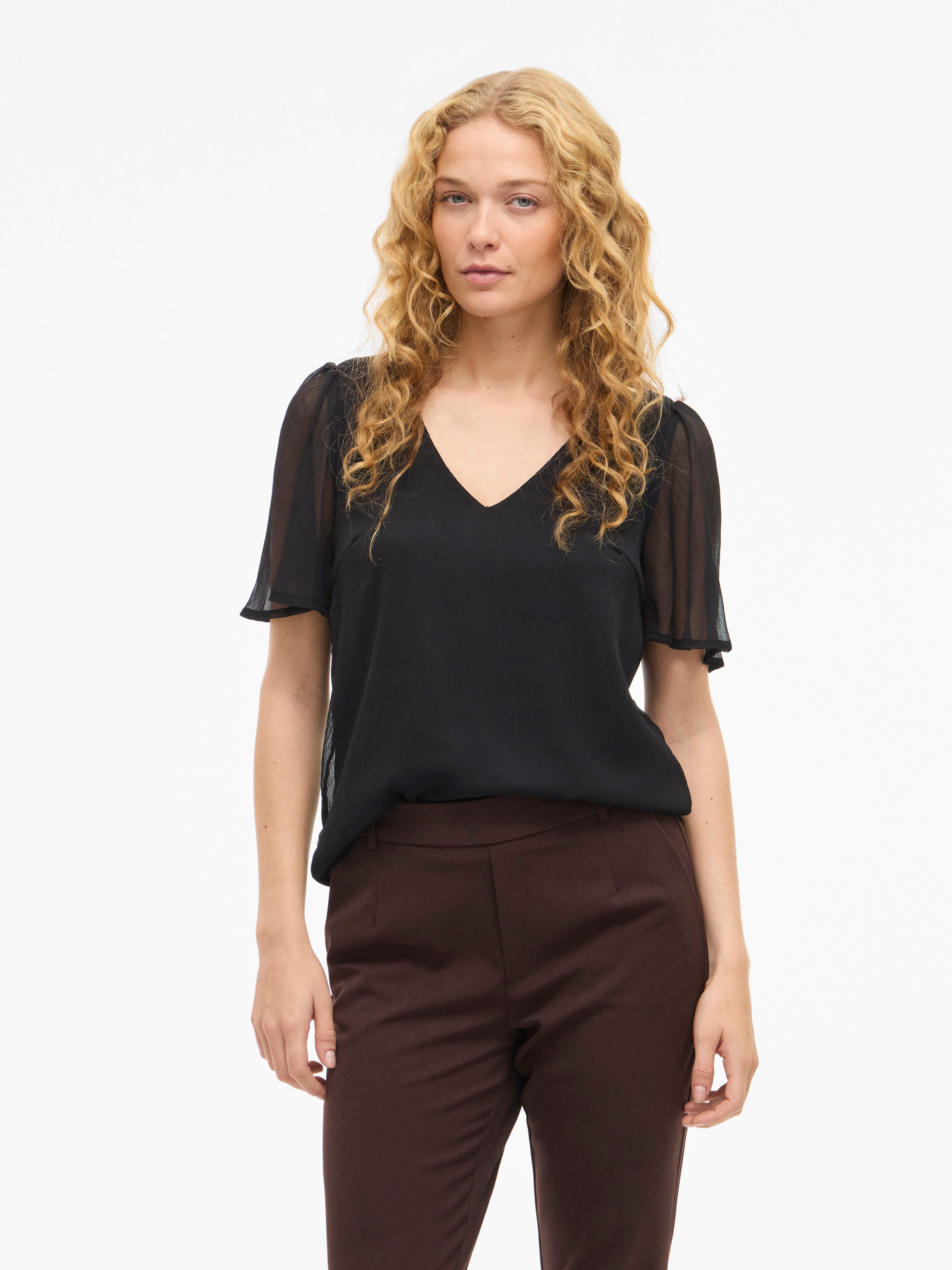 Vila T-Shirt VIFALIA V-NECK S/S TOP - NOOS günstig online kaufen