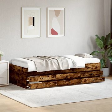 vidaXL Bett Tagesbett mit Schubladen Räuchereiche 90x190 cm Holzwerkstoff