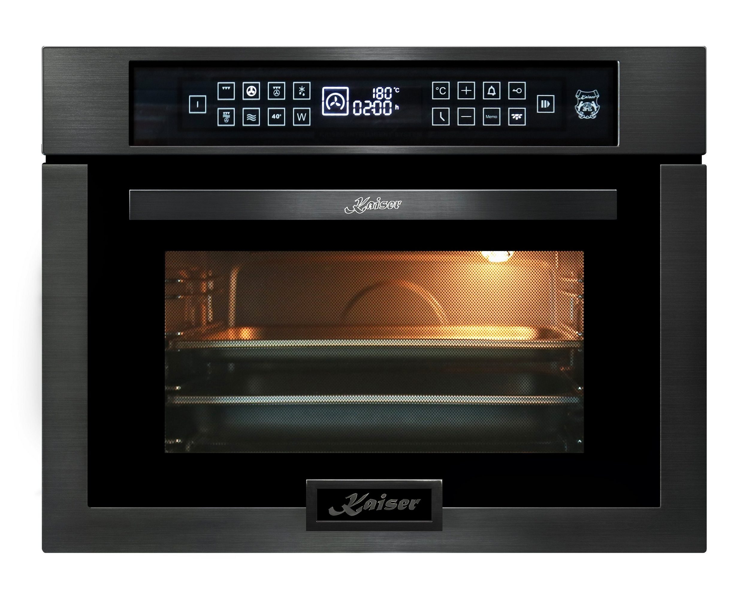 Kaiser Küchengeräte Einbau-Mikrowelle, 45 cm Hoch,TouchControl, Heißluftsystem, Infrarotgrill,22 Funktionen