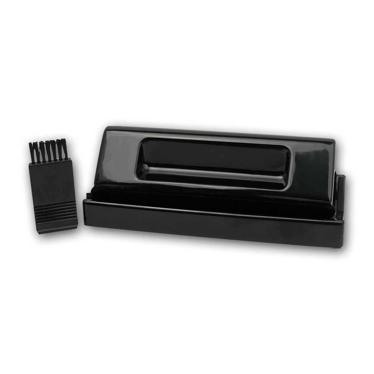 Dynavox Plattenspieler-Reinigungs-Set Samt-Reinigungspuk mit Nylonbürste, schwarz