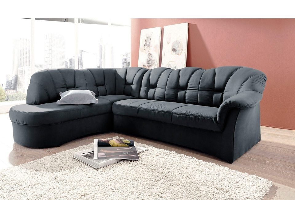 DOMO collection Ecksofa "Papenburg, zeitlose Rückensteppung, elegante Armle günstig online kaufen