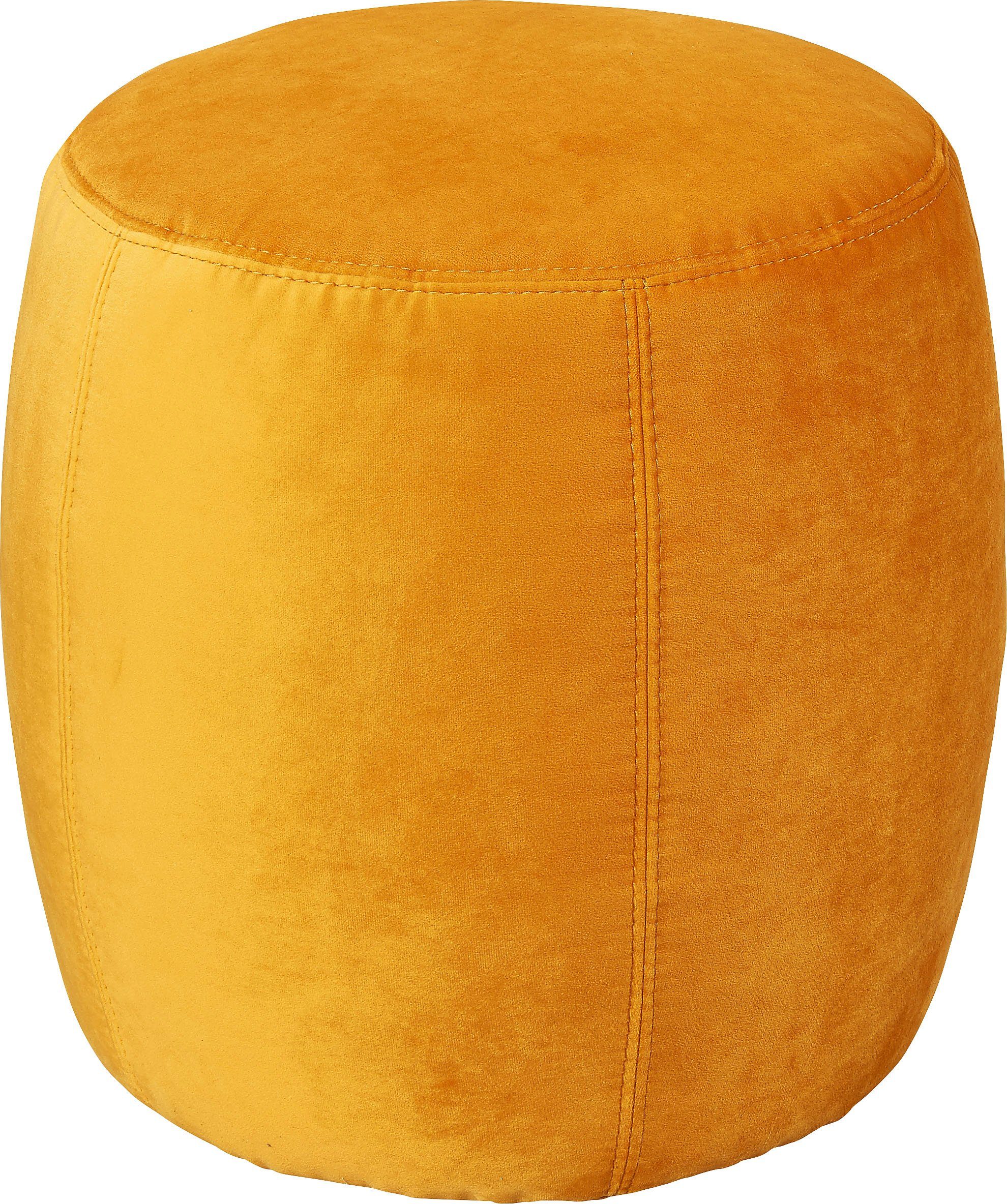 SCHÖNER WOHNEN-Kollektion Polsterhocker Tiny, in Velours und Echtleder, B/T/H: 35/35/46 cm