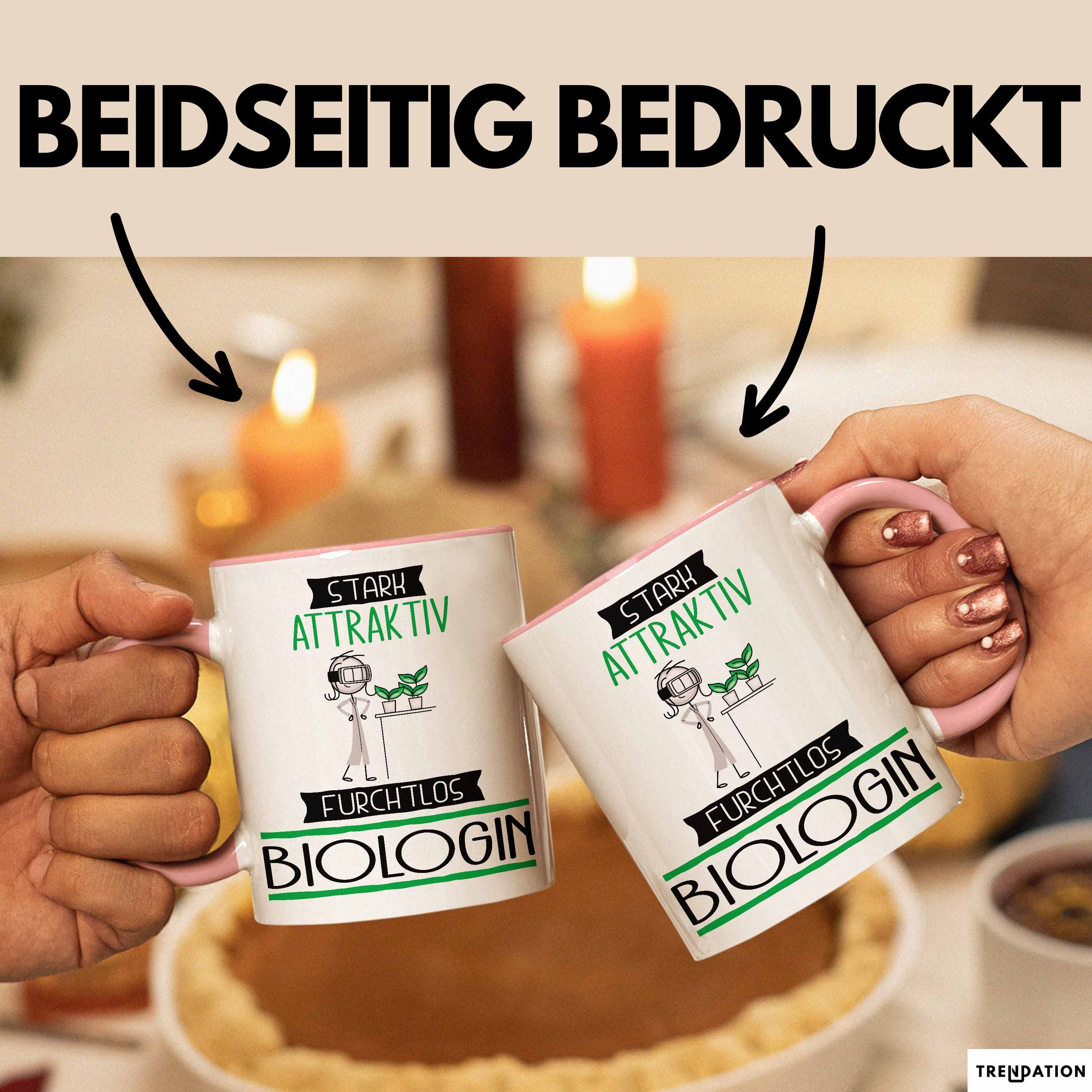 Trendation Tasse Biologin Tasse Geschenk Becher Stark Attraktiv Furchtlos Biologin Lu