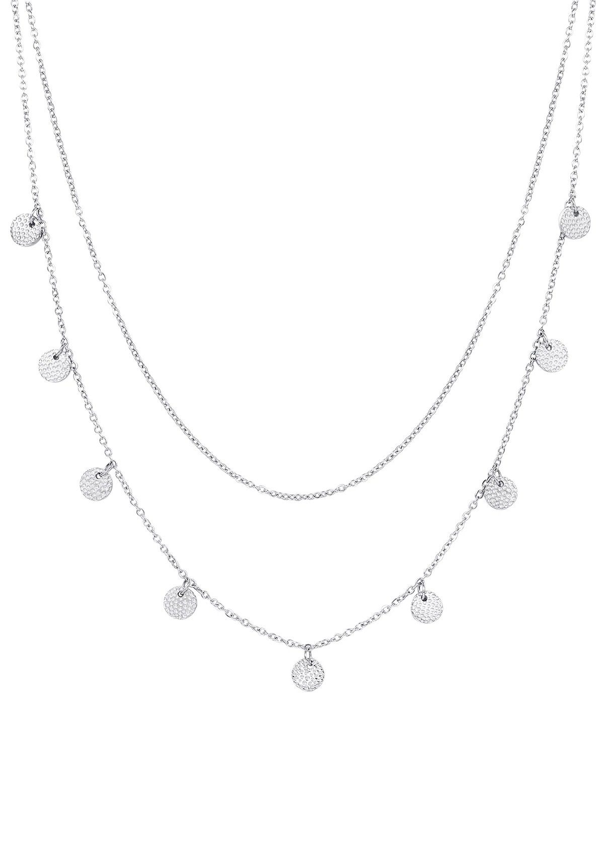 Hey Happiness Edelstahlkette Layer mit Plättchen, wasserfest, Mehrreihige D günstig online kaufen