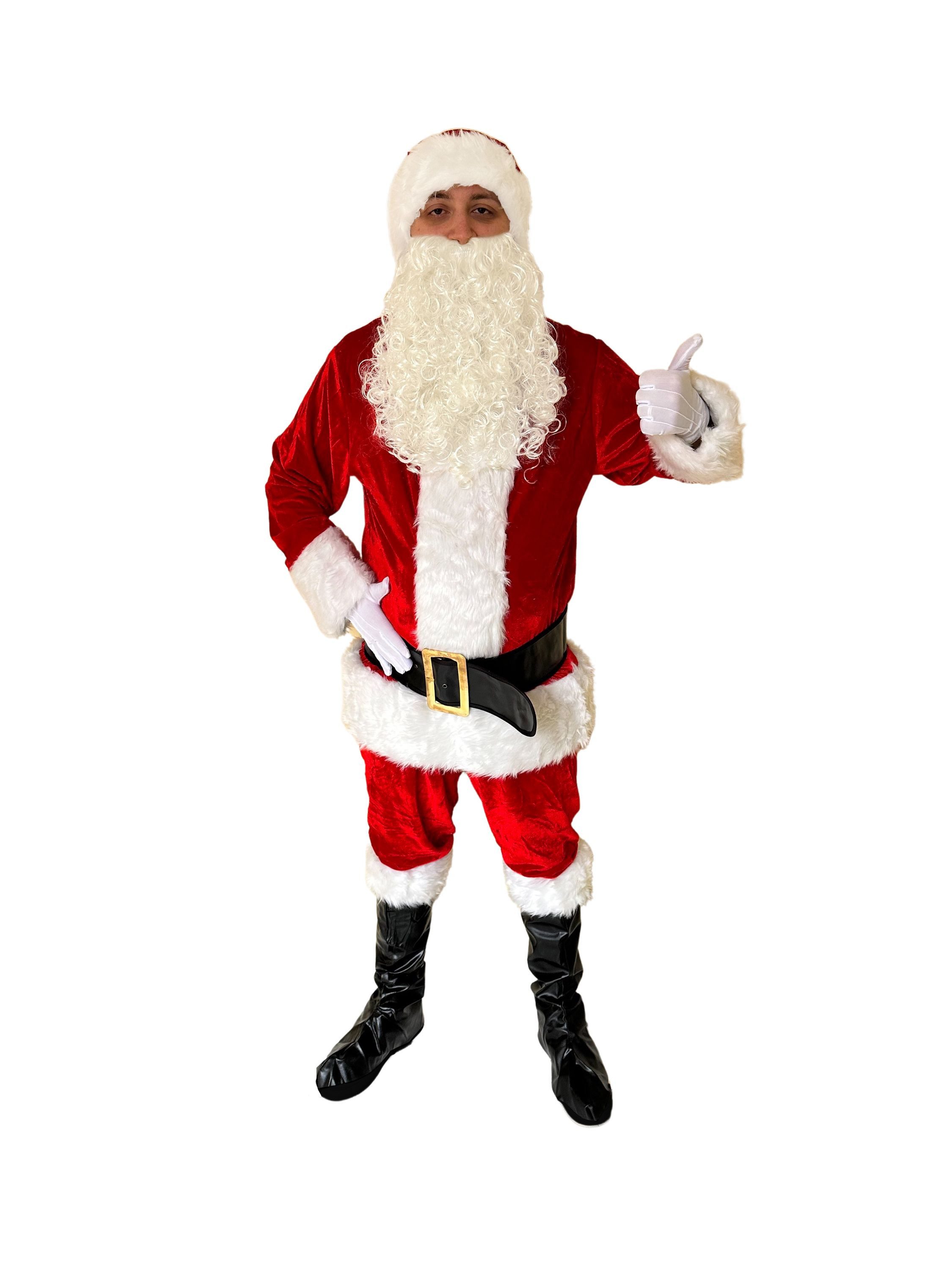 Dretaild Kostüm, 7-teiliges Weihnachtsmannkostüm für Herren Deluxe Premium Erwachsene