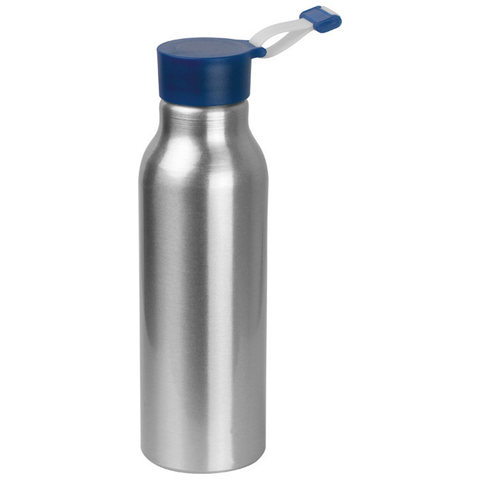 Macma Trinkflasche Alu Trinkflasche / Füllvermögen von 600 ml / mit blauen Silikondeckel