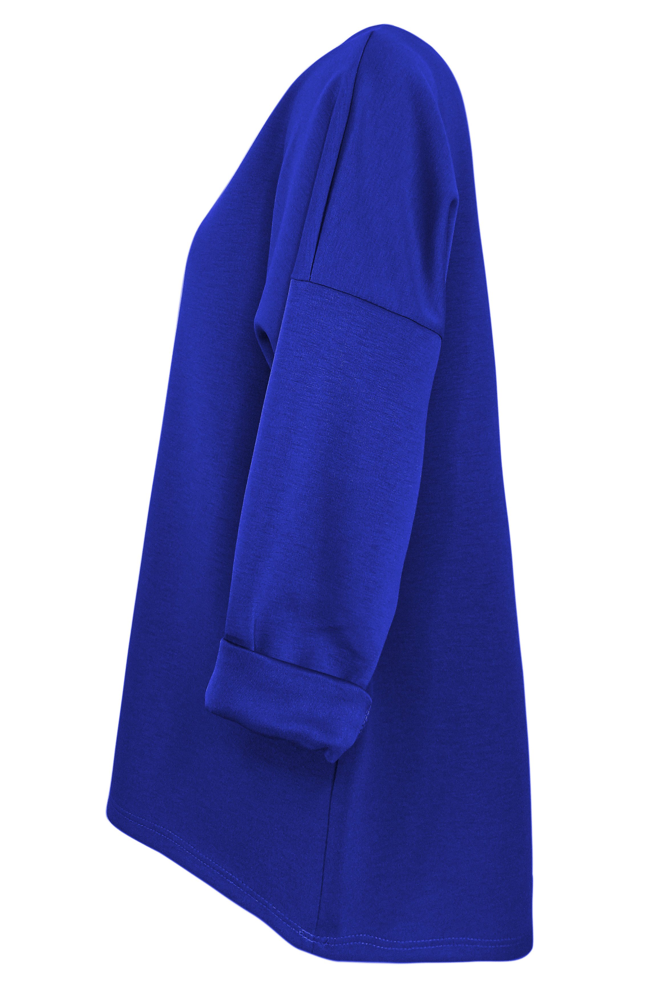 dy_mode Longshirt Damen Longshirt Oversize Weites Tunika Shirt Oberteil Übergangszeit in Unifarbe, mit passende Kette – Bild 2 von 4