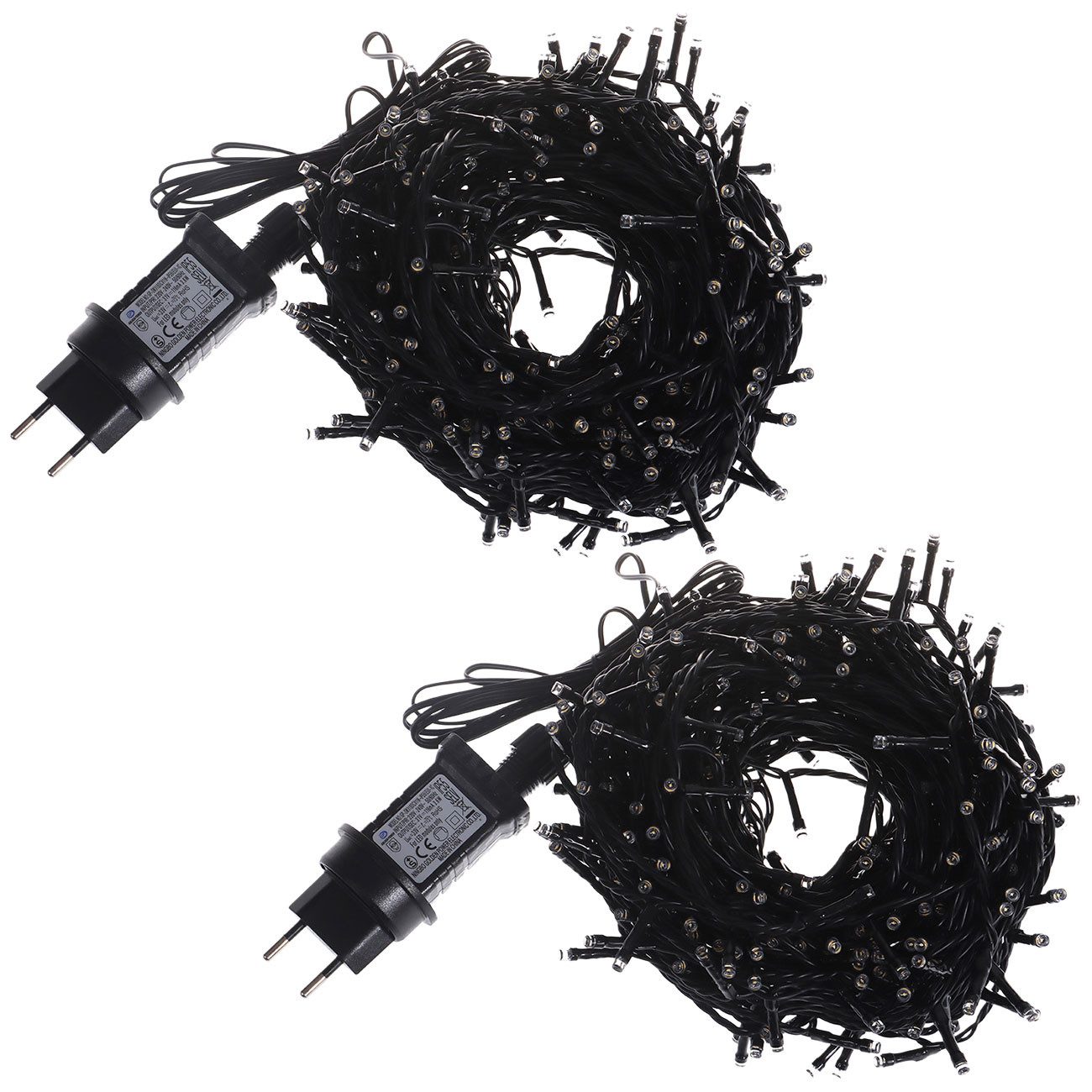 shop'n smile ideoon LED-Lichterkette XL Lichterkette 320 LEDs warmweiß, 24m für Innen & Außen IP44, 320 LED-Lichterkette 24m Länge + 2m Zuleitung, IP44 innen & außen