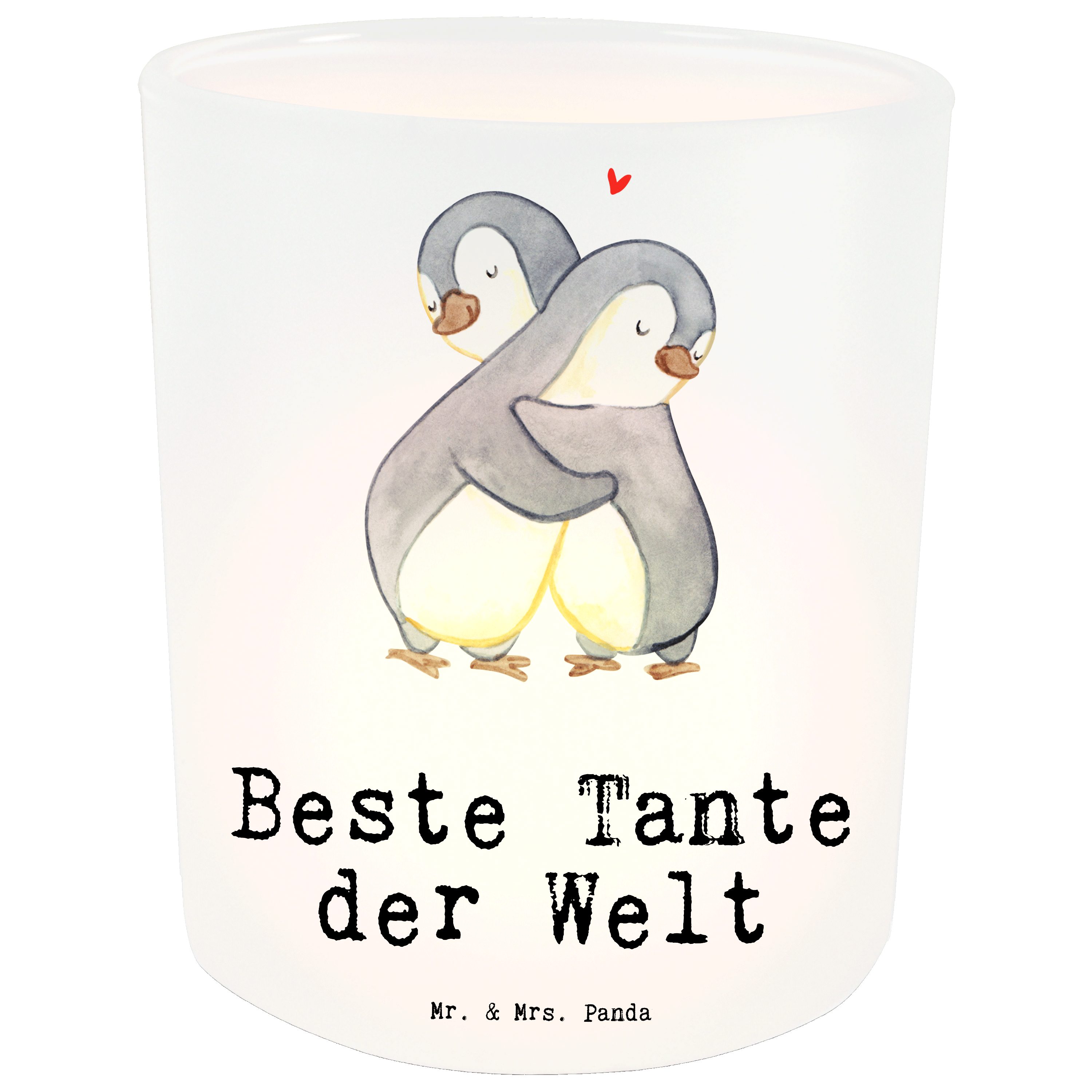 Panda Teelichter, & (1 Da - Windlicht Mrs. Beste St) Transparent Geschenk, Welt Tante Pinguin Mr. - der