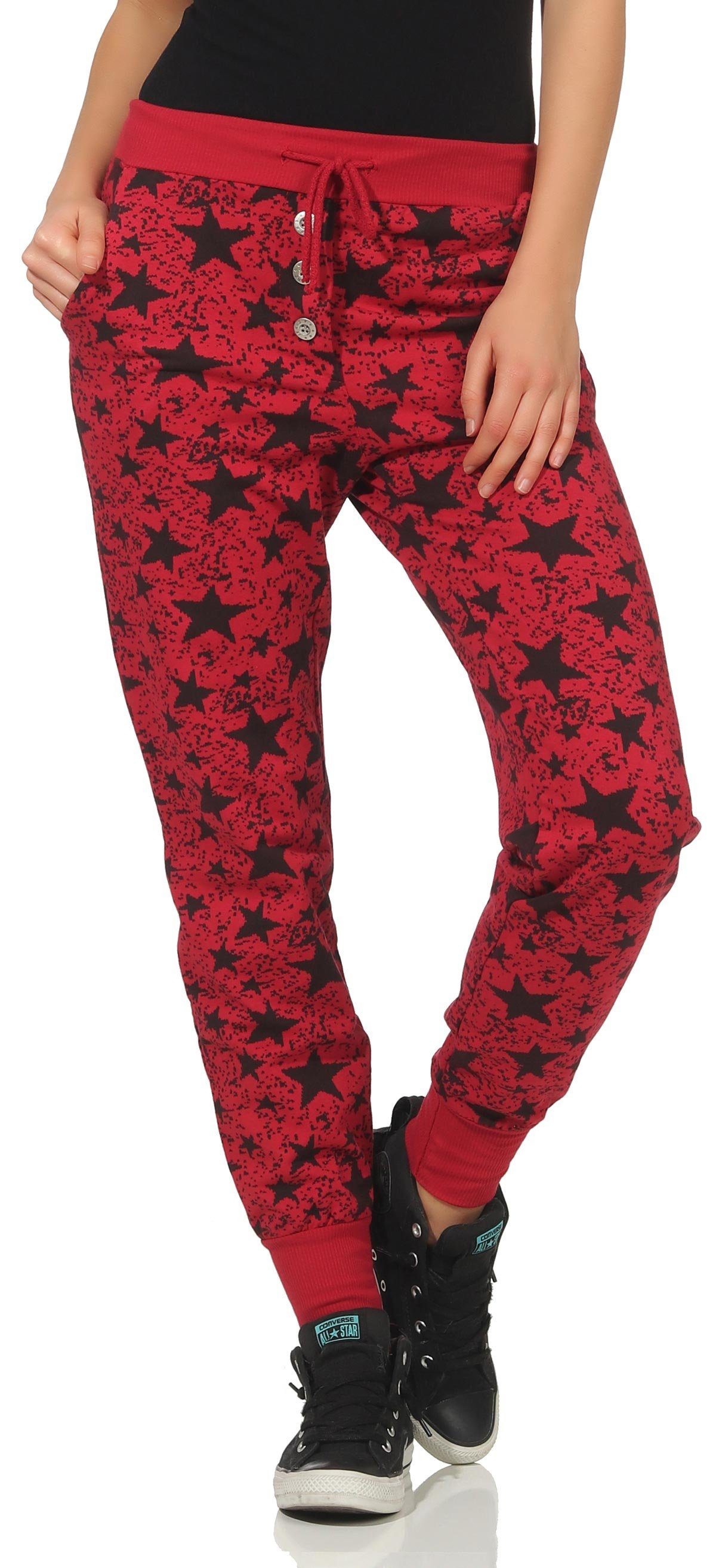 malito more than fashion Sweathose malito Damen Sweathose mit Star Print, Baggy zum Tanzen, Jogginghose Einheitsgröße