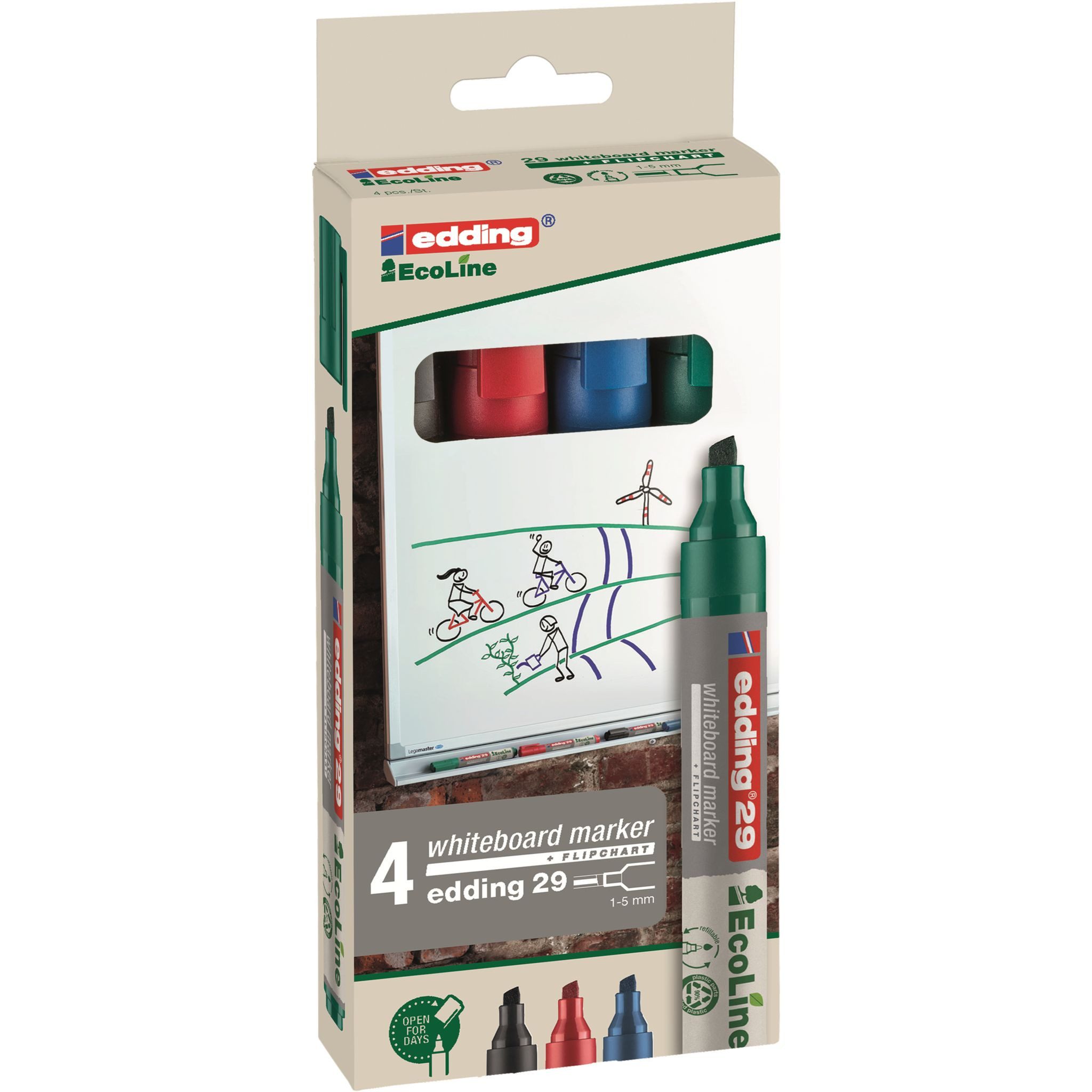 edding Whiteboard Marker Edding Whiteboardmarker 29 4er-Set sortiert