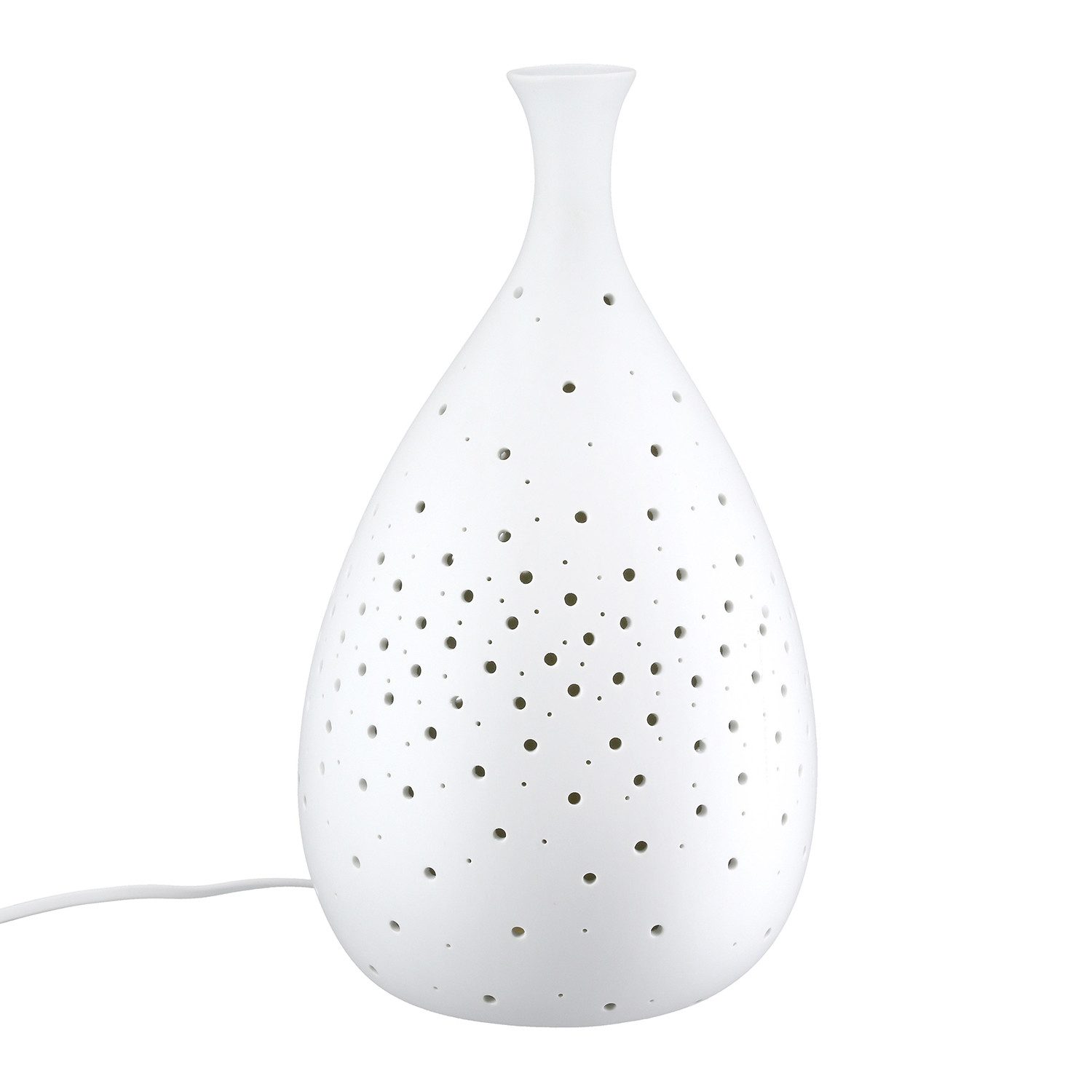 GILDE Tischleuchte GALAXY Leuchte - weiß - Porzellan - Höhe 33,5cm x Ø 18,5cm - Dekolampe, Tischlampe - Schreibtischlampe - Nachttischlampe