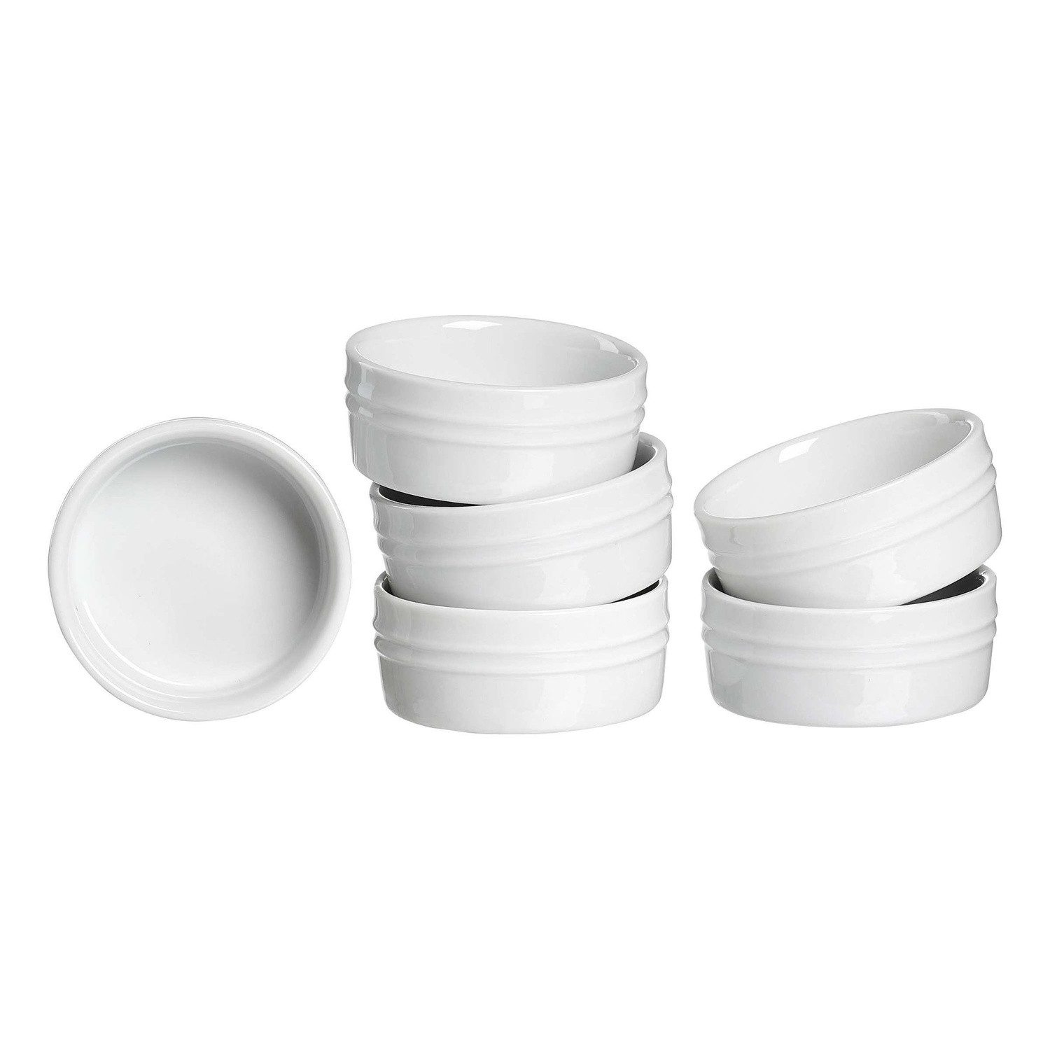 Ritzenhoff & Breker Schale Ramekin Schalen-Set, Porzellan, 6-teilig, 55 ml, Weiß, Porzellan