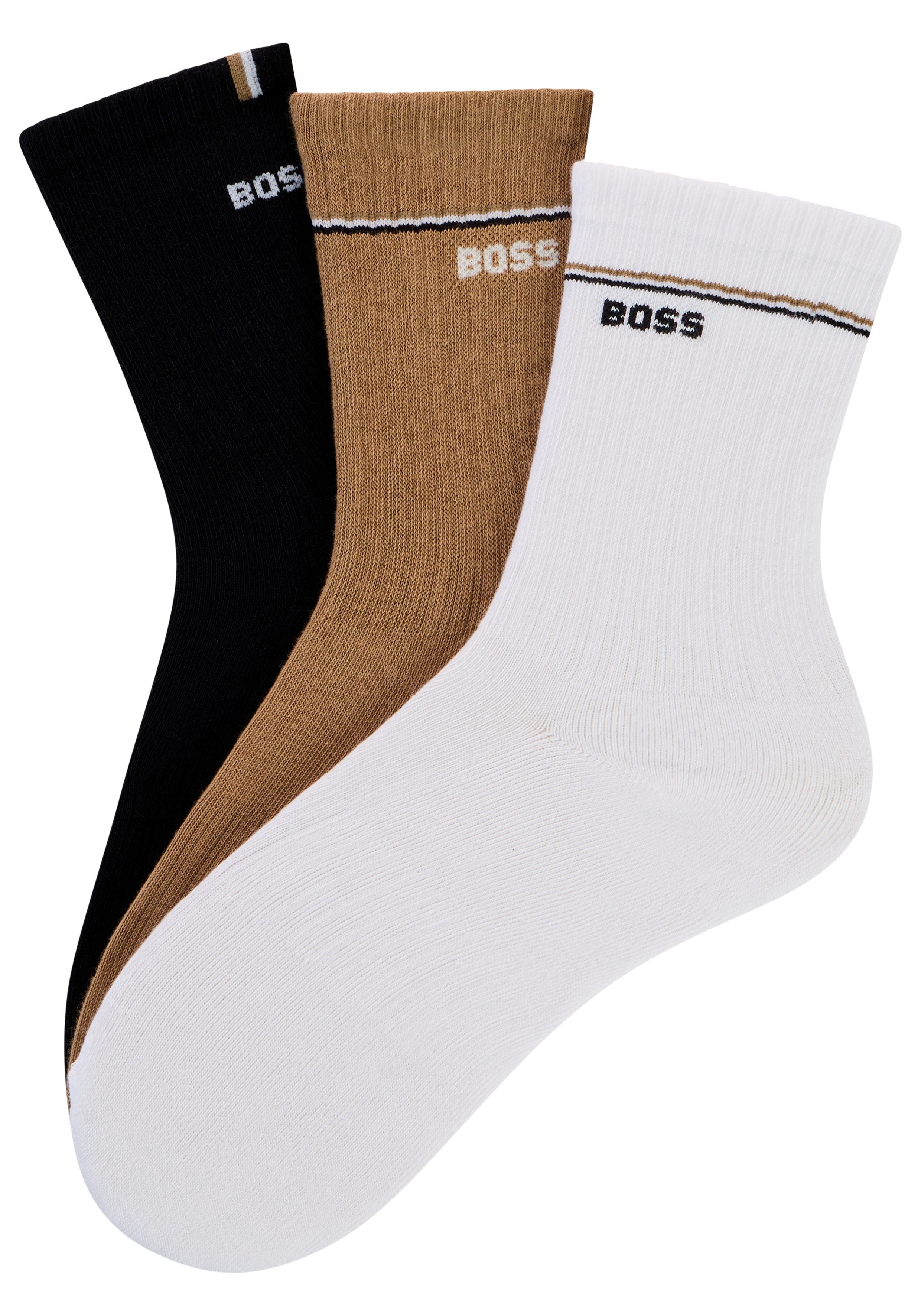BOSS Basicsocken 3P QS Iconic CC SP W (3-Paar) kontrastfarbene Details