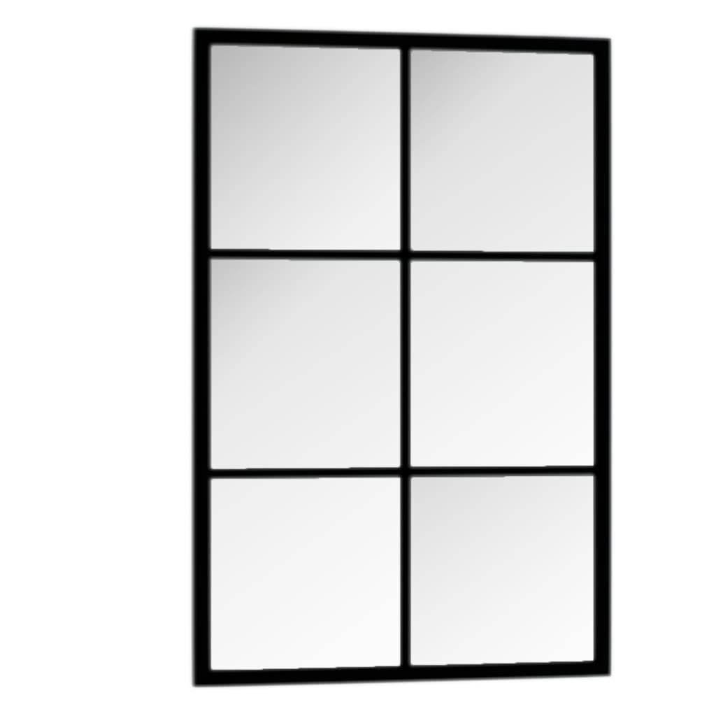 vidaXL Spiegel 60 x 40 cm Wandspiegel Schwarz 60x40 cm Metall