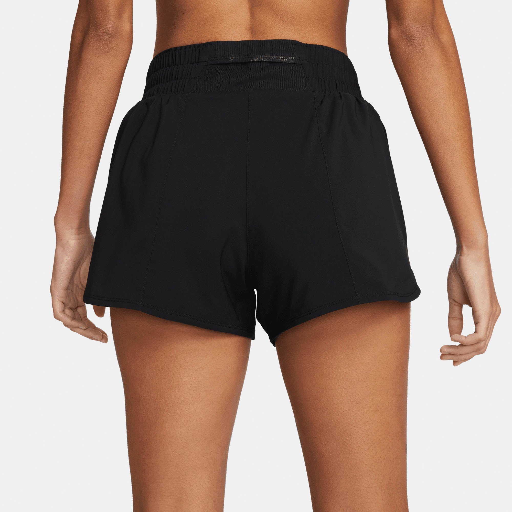 WOMEN'S BLACK/REFLECTIVE SILV ONE MID-RISE SHORTS Trainingsshorts DRI-FIT Nike BRIEF-LINED