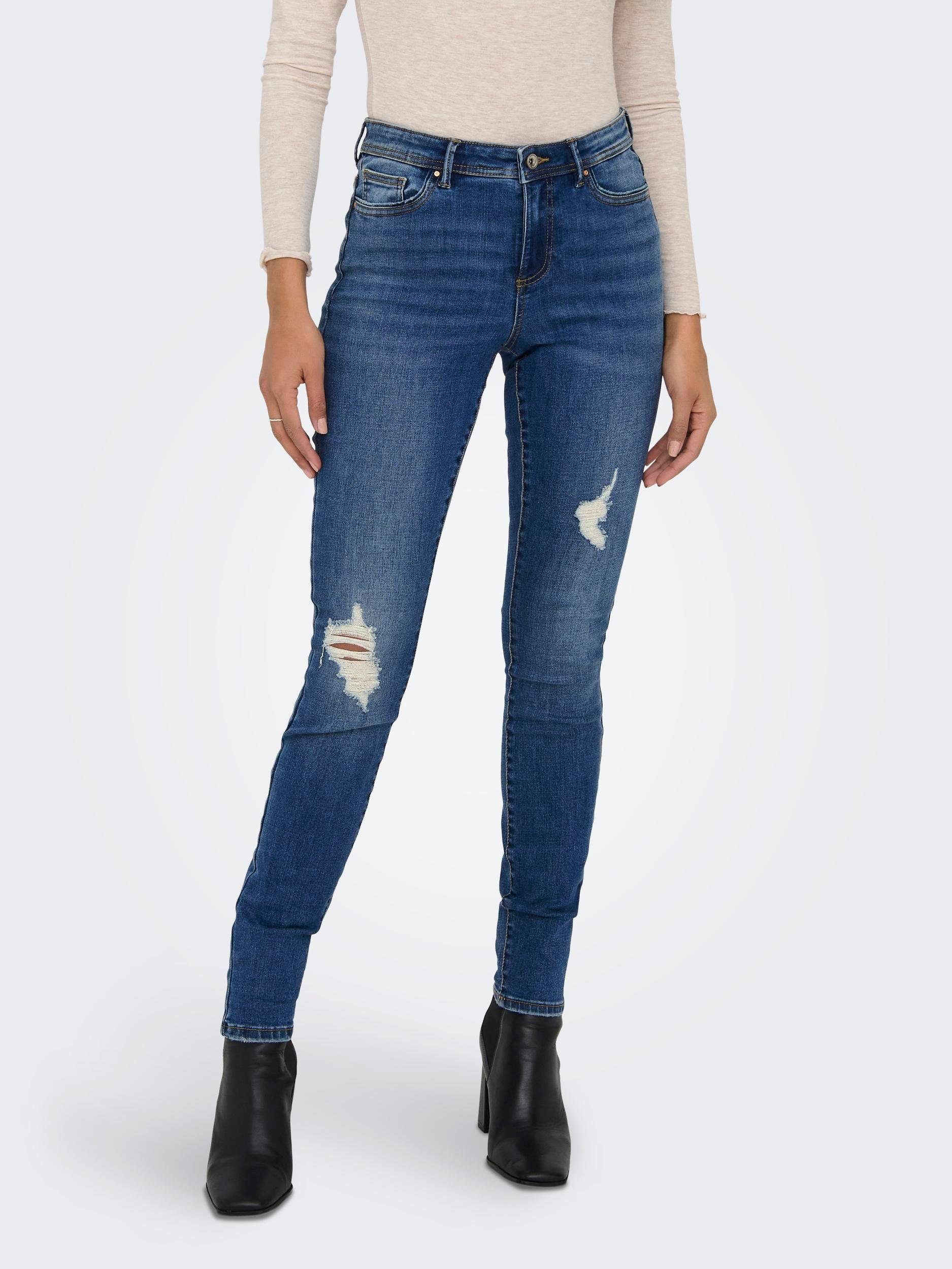 ONLY Skinny-fit-Jeans ONLWAUW MID SK DESTROY DNM BJ209