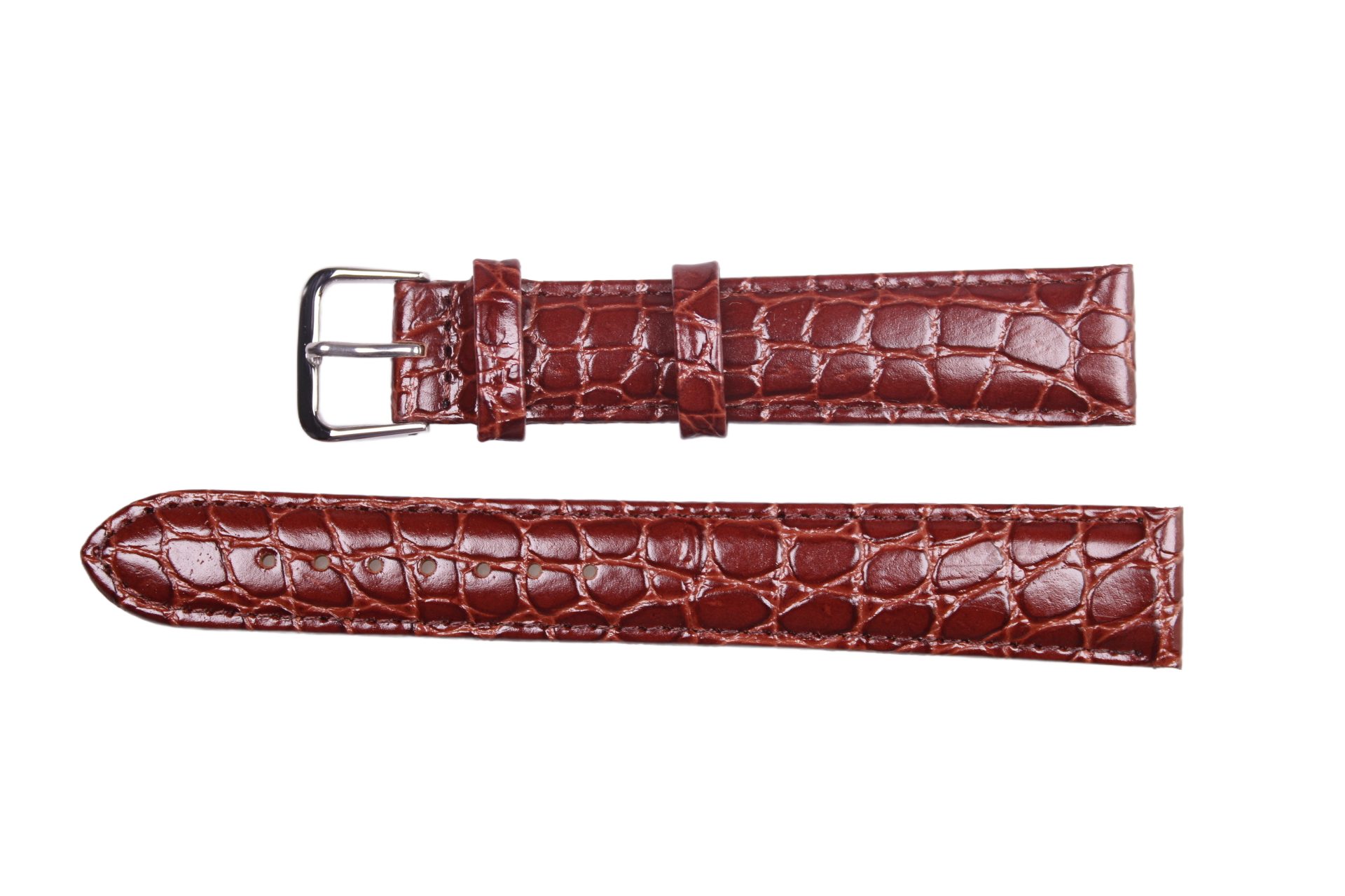 Eichmüller Uhrenring Uhrenband aus Leder in Dunkelbraun 18 mm, (2-tlg), Echt Leder