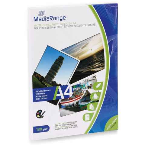 Mediarange MEDIARANGE Fotopapier DIN A4, 130 g/m², matt Tintenstrahldrucker