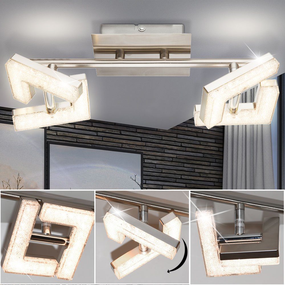 Globo LED Deckenleuchte, LED-Leuchtmittel fest verbaut, Warmweiß, LED Decken Leuchte Wohn Ess Zimmer Beleuchtung Kristall Lampe | Deckenlampen
