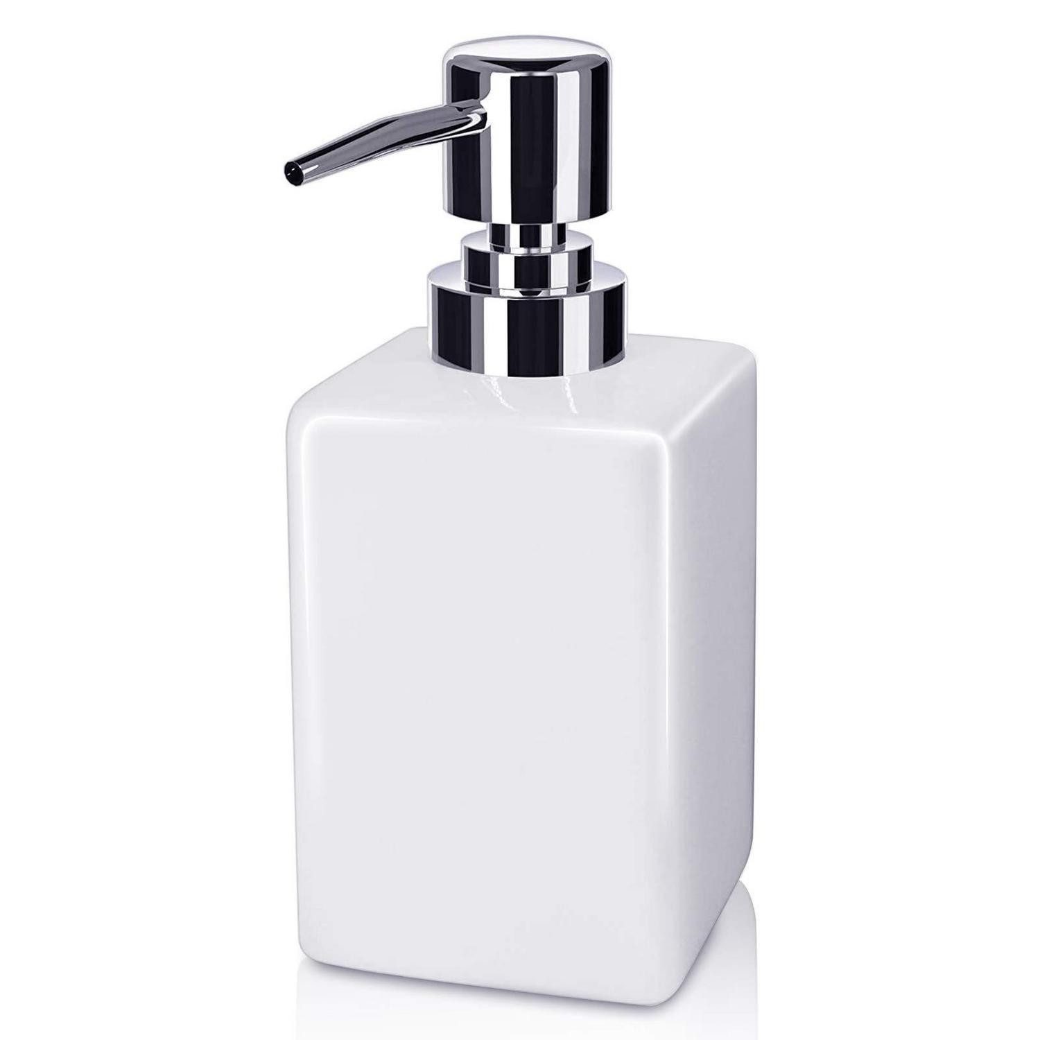 LuxusKollektion Seifenspender Keramik Seifenspender 320ml Weiß Quadratisch