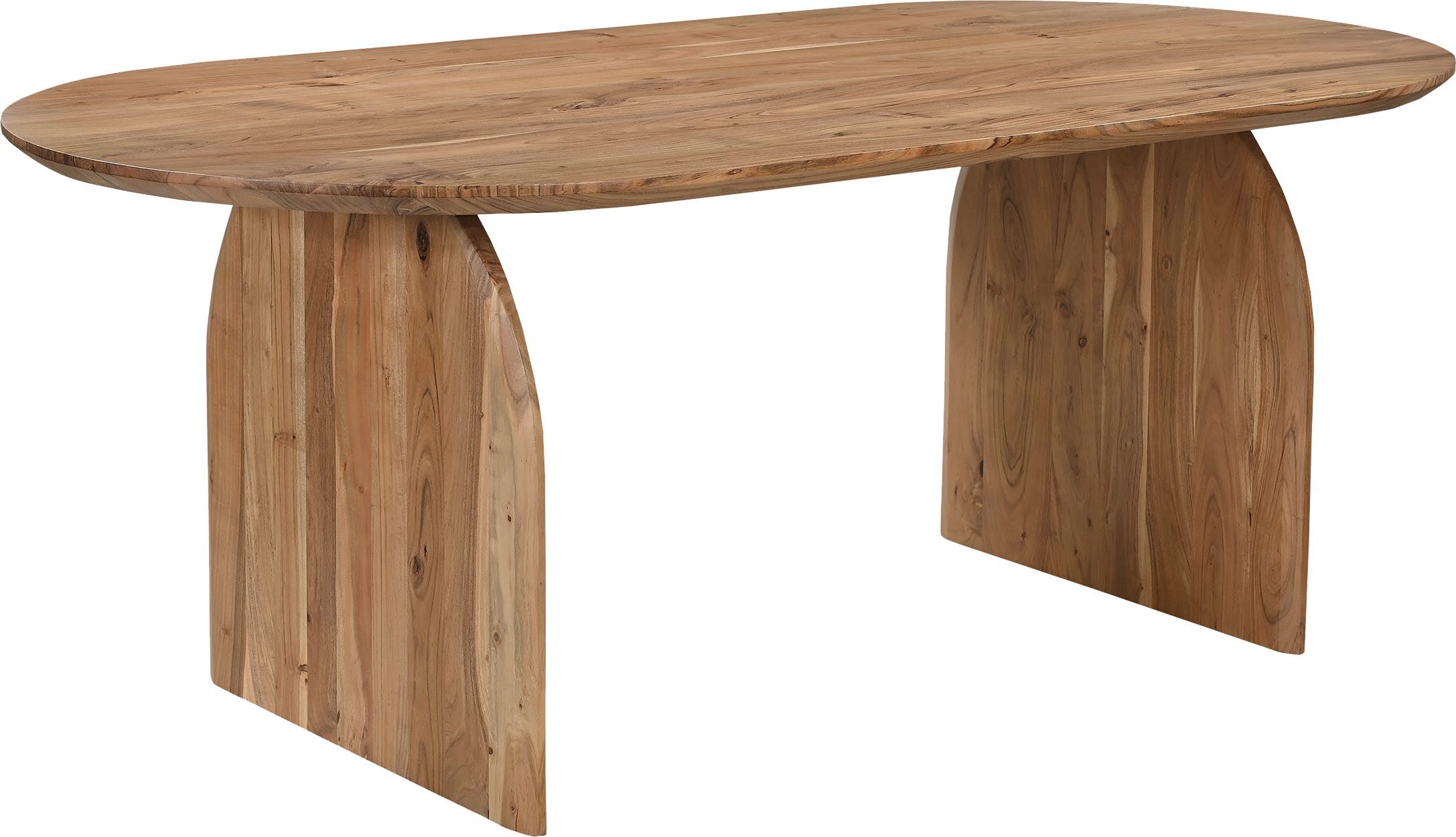 SIT Esstisch Malmö aus Akazie 200x100 cm mit markantem Holzgestell (1-St), 5 cm starke Akazienplatte mit natürlicher Maserung als Unikat